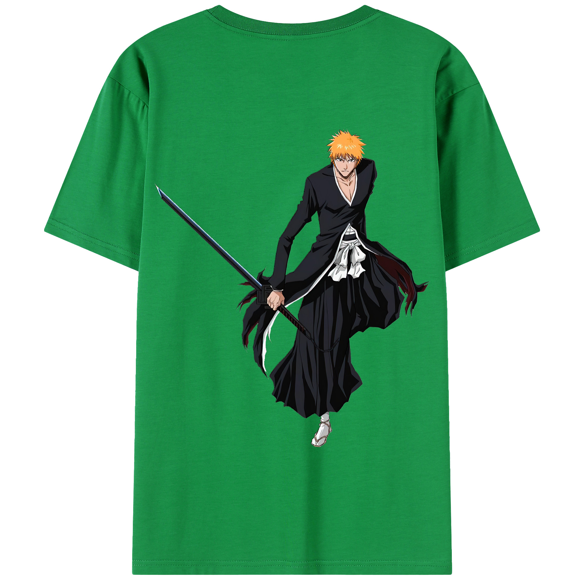 （画像用） ブリーチ 黒崎一護（くろさき いちご）BLEACH Kurosaki Ichigo 綿100％半袖Tシャツ（背面プリント）