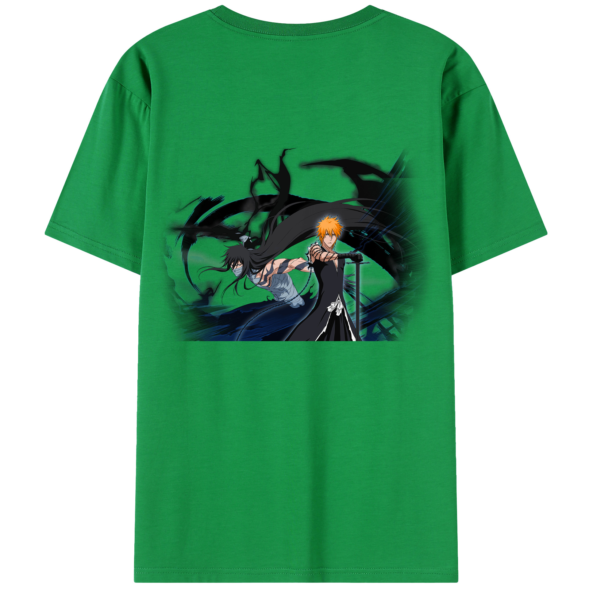 （画像用） ブリーチ 黒崎一護（くろさき いちご）BLEACH Kurosaki Ichigo 綿100％半袖Tシャツ（背面プリント）