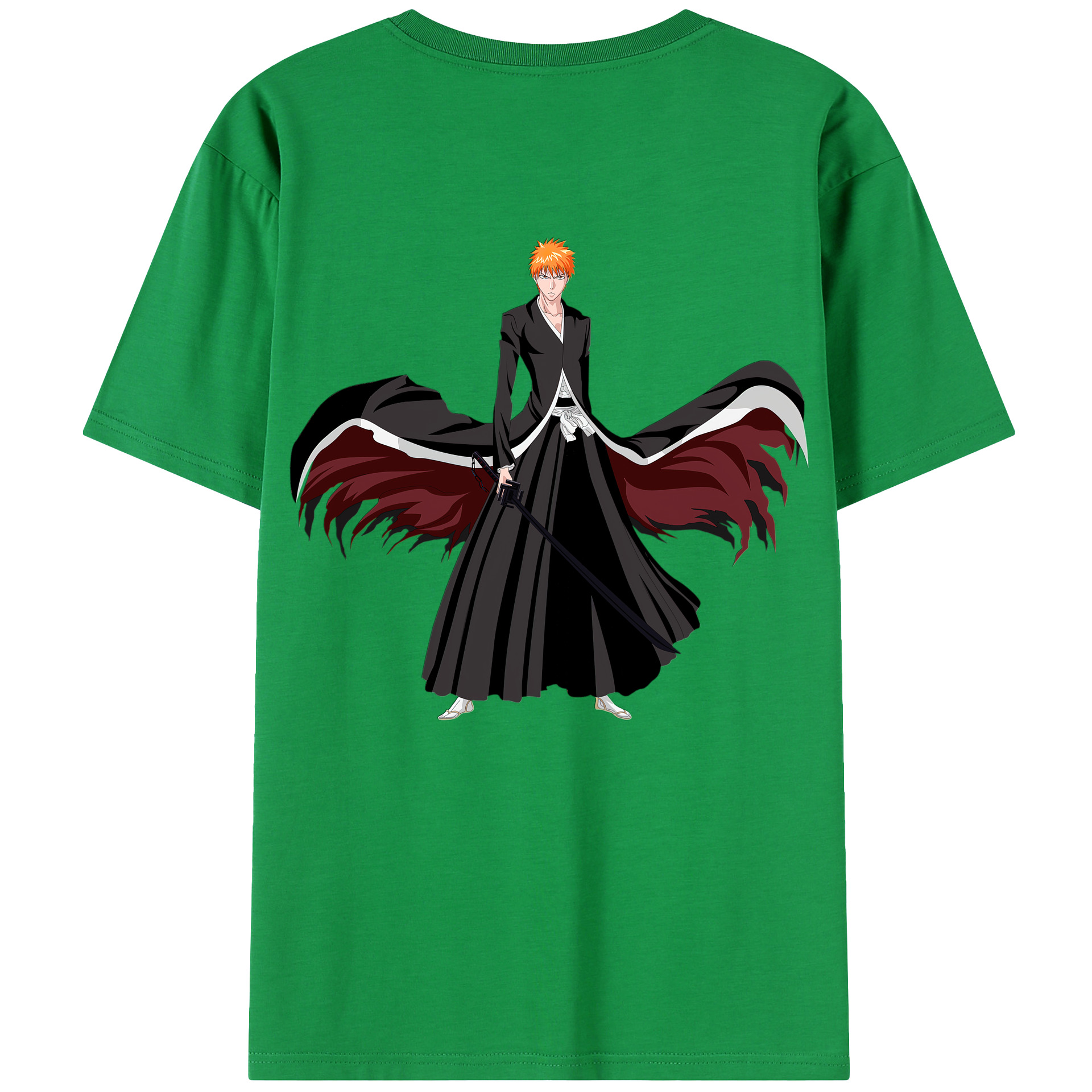 （画像用） ブリーチ 黒崎一護（くろさき いちご）BLEACH Kurosaki Ichigo 綿100％半袖Tシャツ（背面プリント）