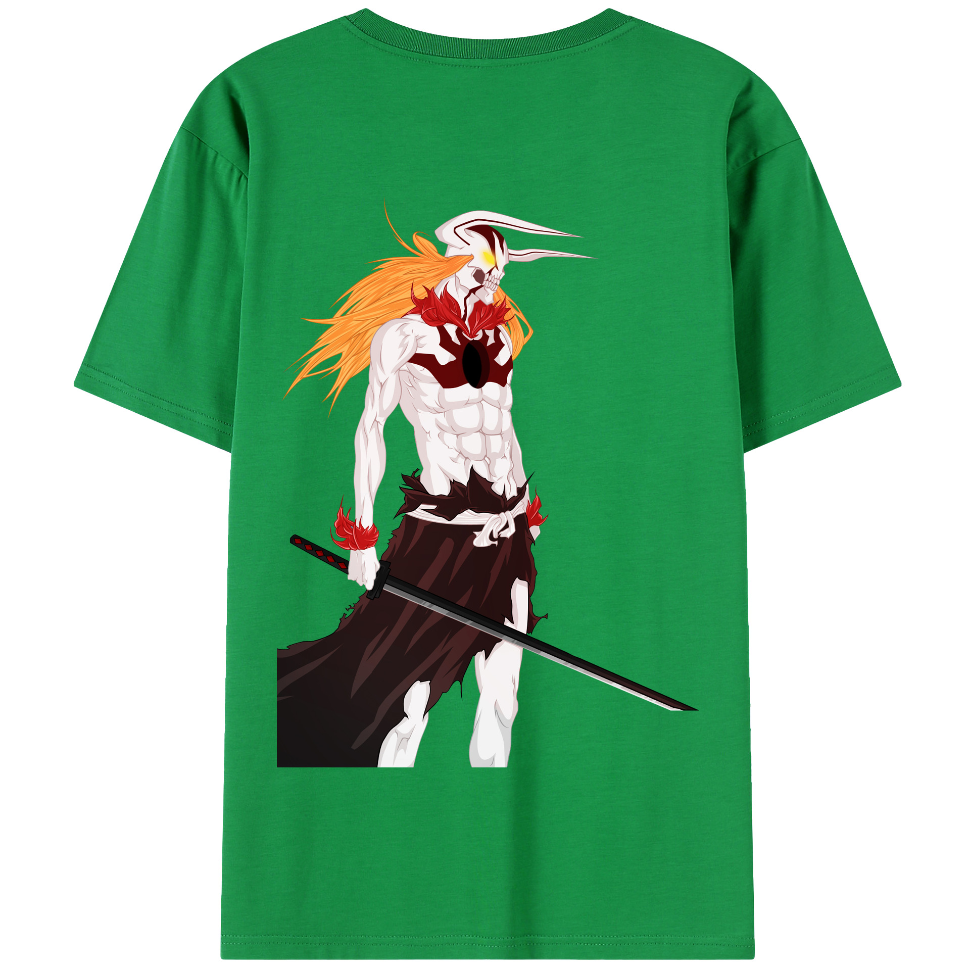 （画像用） ブリーチ 黒崎一護（くろさき いちご）BLEACH Kurosaki Ichigo 綿100％半袖Tシャツ（背面プリント）