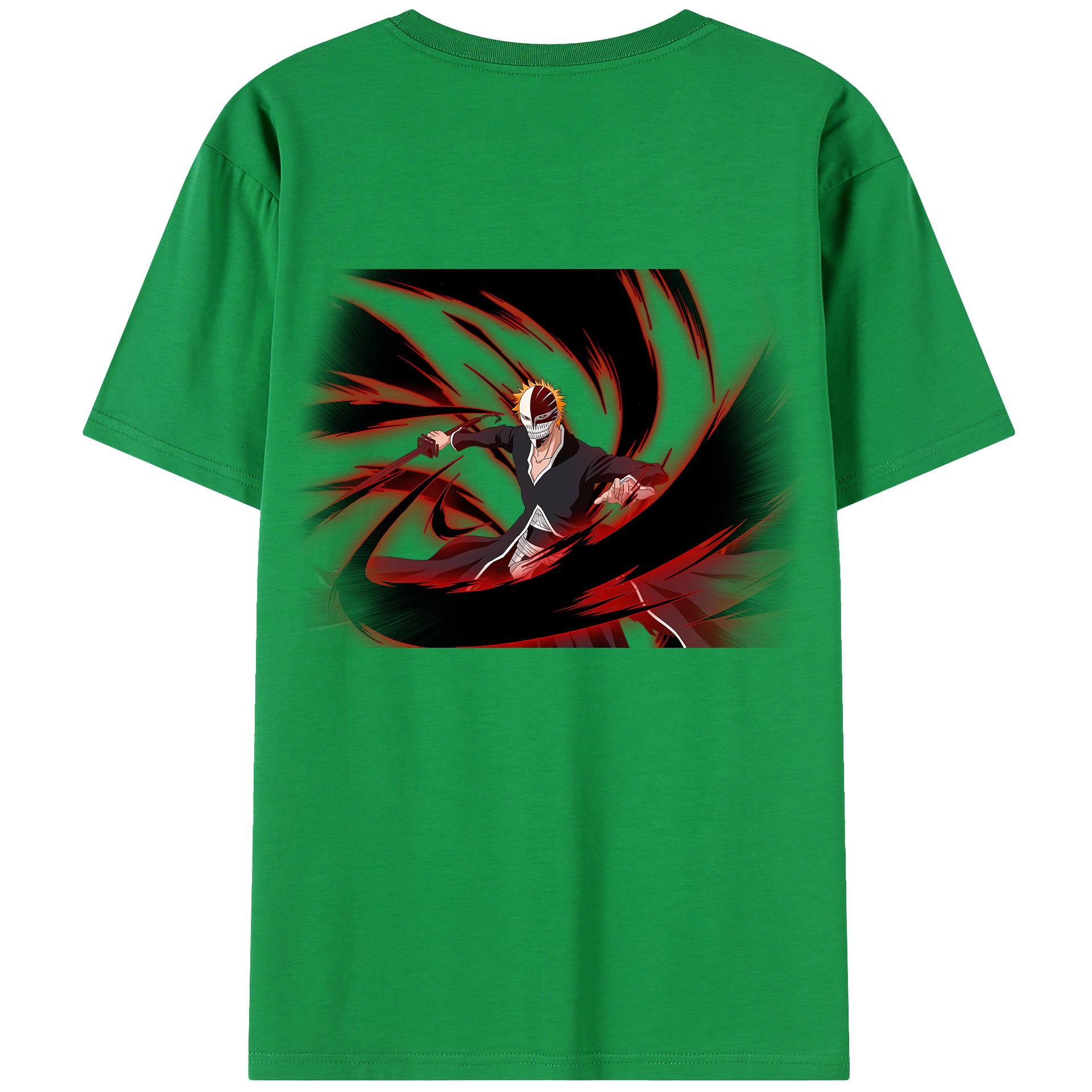 （画像用） ブリーチ 黒崎一護（くろさき いちご）BLEACH Kurosaki Ichigo 綿100％半袖Tシャツ（背面プリント）