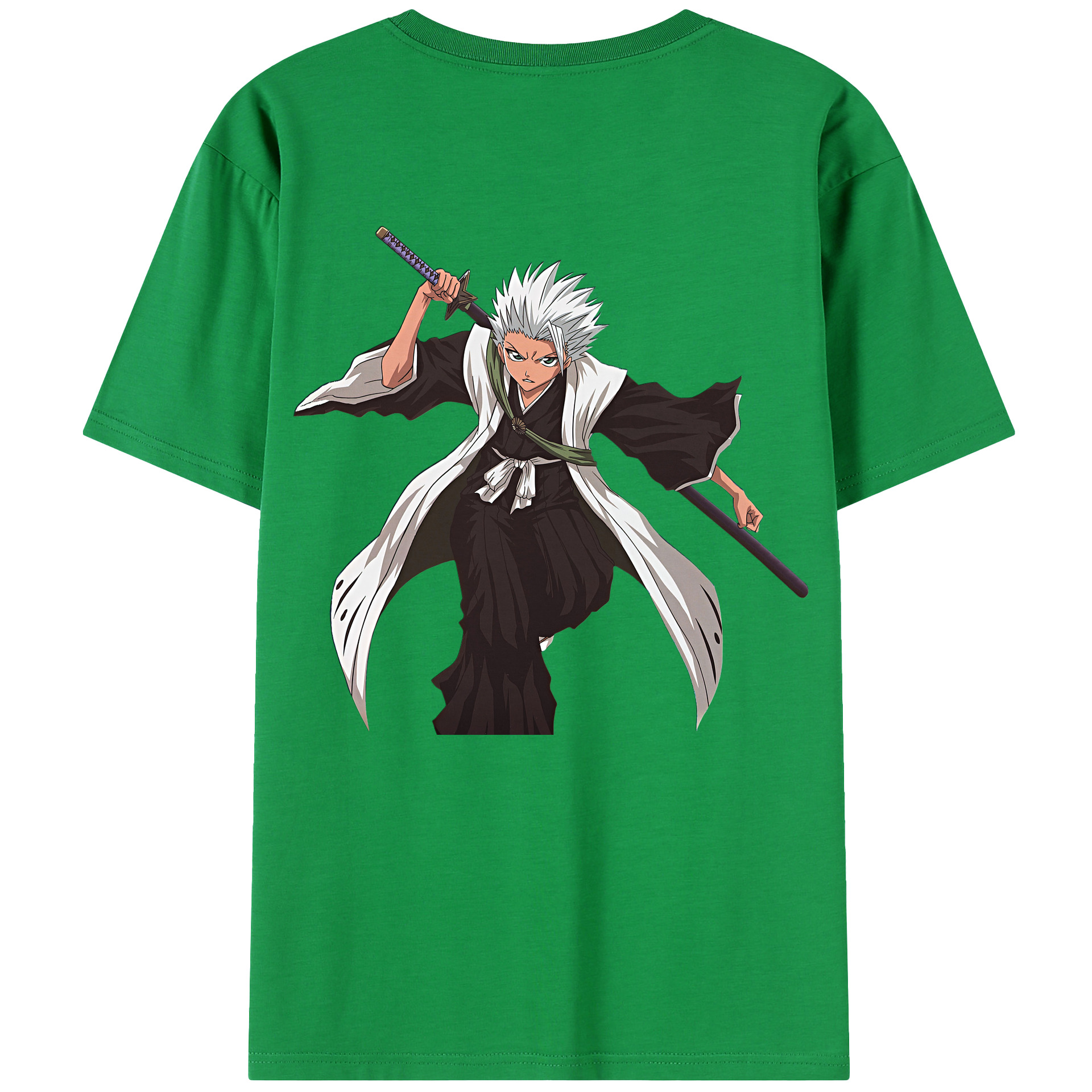 （画像用） ブリーチ 日番谷冬獅郎（ひつがや とうしろう） BLEACH Hitsugaya Toushirou 綿100％半袖Tシャツ（背面プリント）