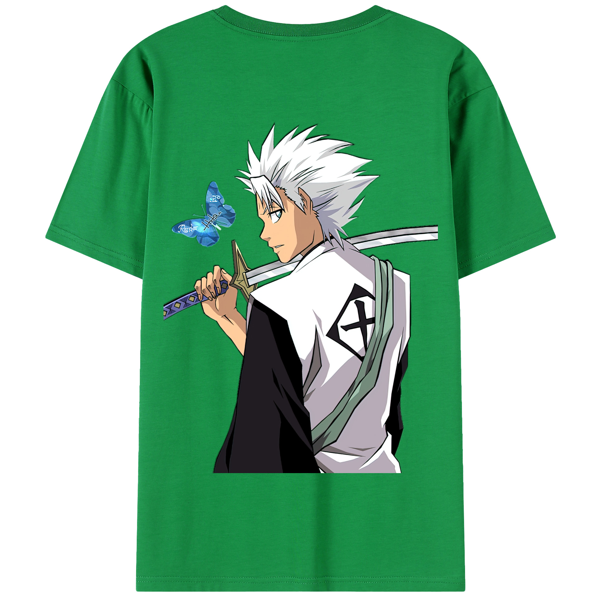 （画像用） ブリーチ 日番谷冬獅郎（ひつがや とうしろう） BLEACH Hitsugaya Toushirou 綿100％半袖Tシャツ（背面プリント）