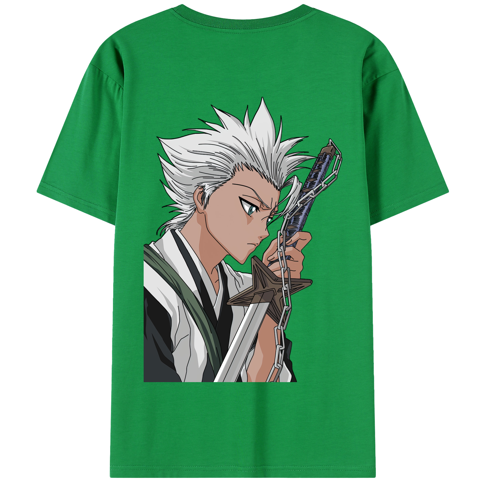 （画像用） ブリーチ 日番谷冬獅郎（ひつがや とうしろう） BLEACH Hitsugaya Toushirou 綿100％半袖Tシャツ（背面プリント）