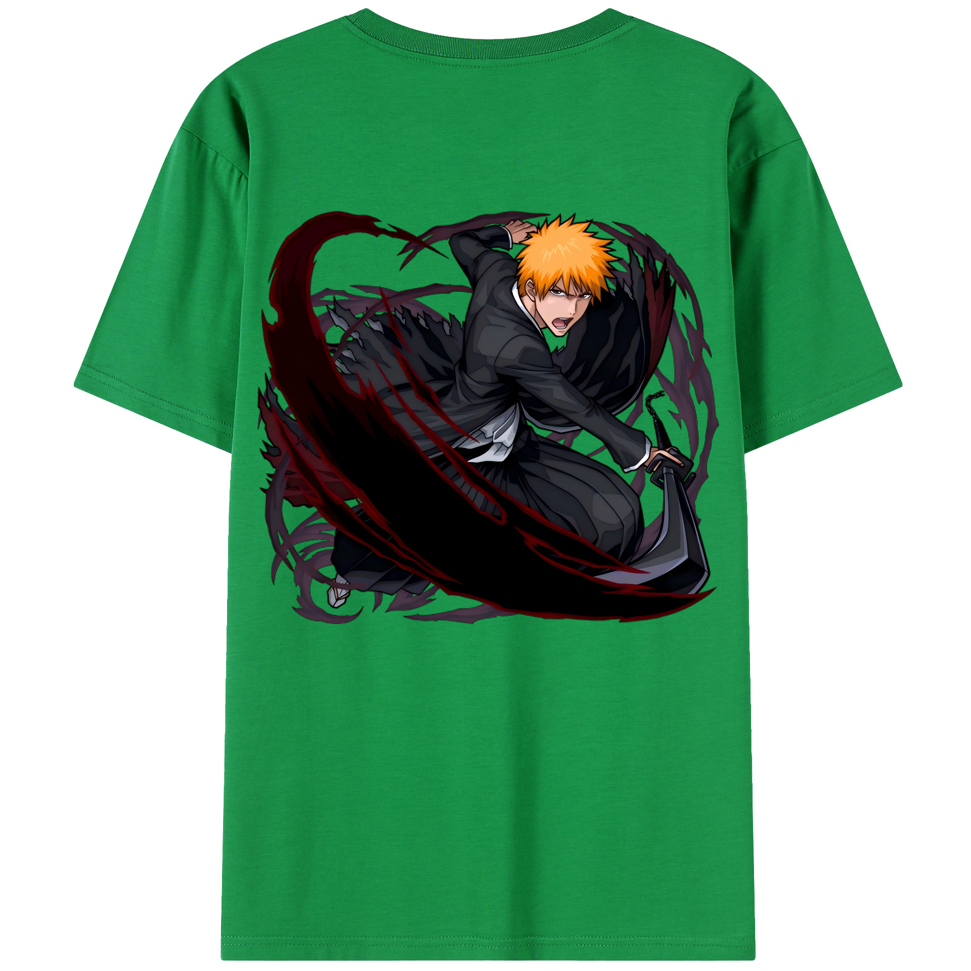 （画像用） ブリーチ 黒崎一護（くろさき いちご）BLEACH Kurosaki Ichigo 綿100％半袖Tシャツ（背面プリント）