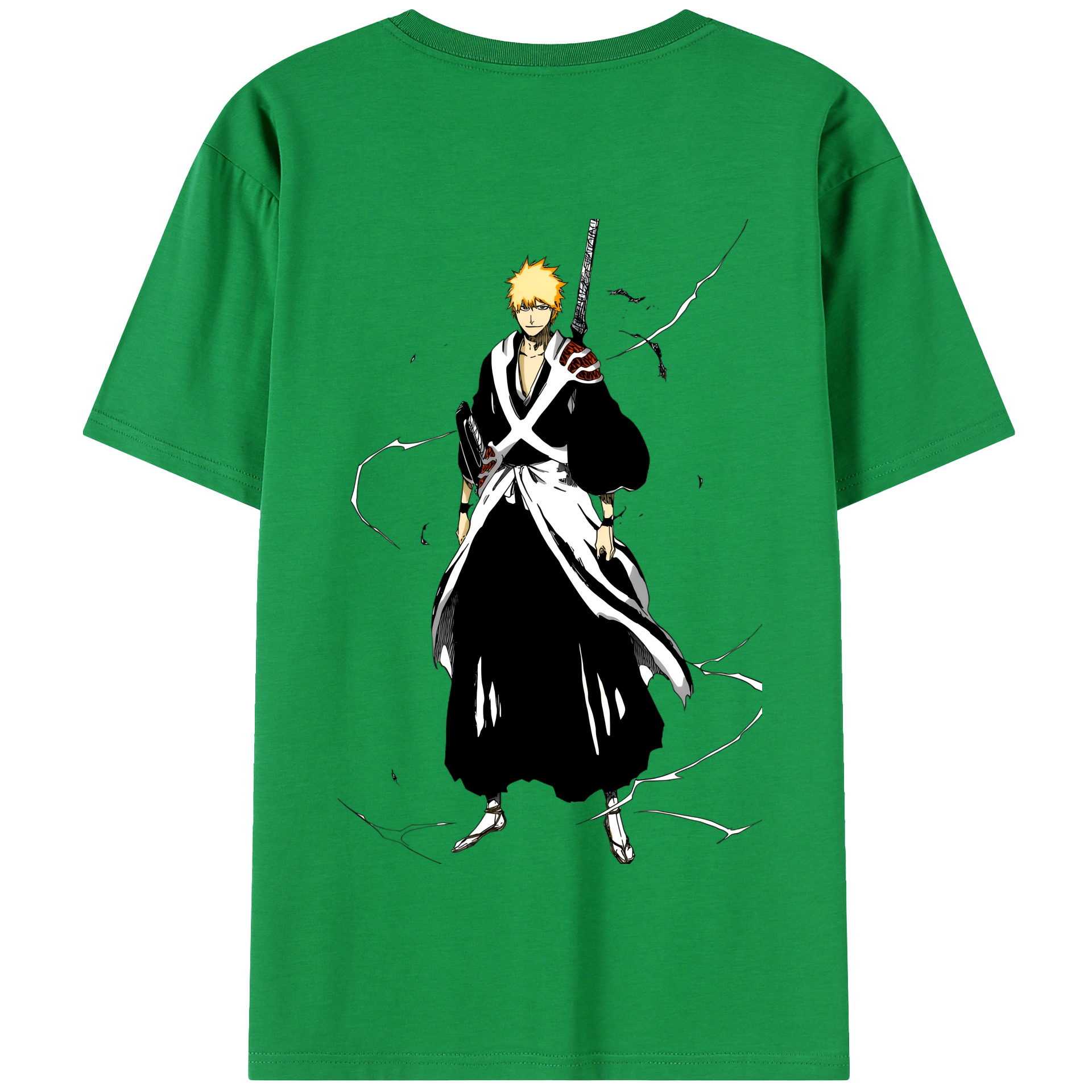 （画像用） ブリーチ 黒崎一護（くろさき いちご）BLEACH Kurosaki Ichigo 綿100％半袖Tシャツ（背面プリント）