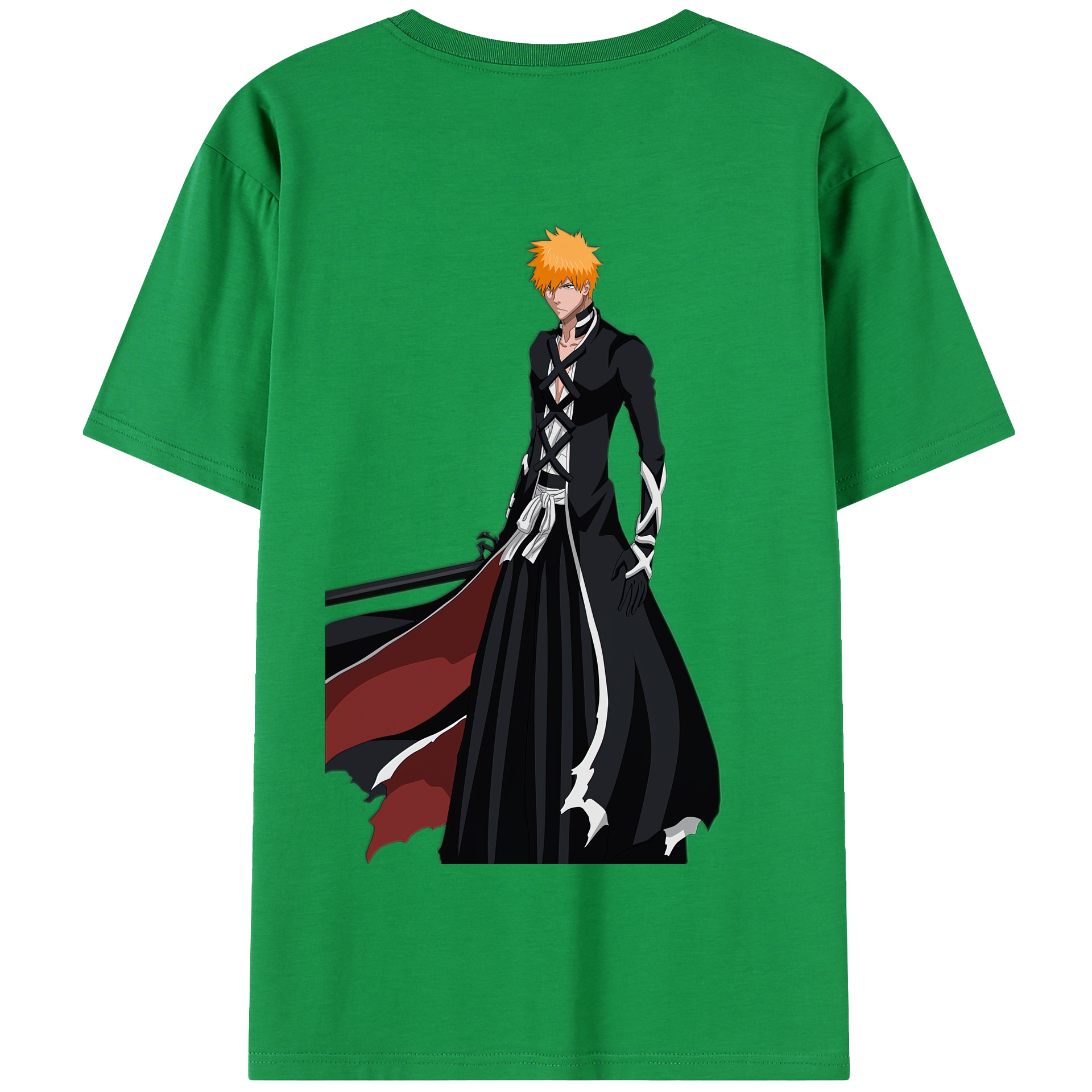 （画像用） ブリーチ 黒崎一護（くろさき いちご）BLEACH Kurosaki Ichigo 綿100％半袖Tシャツ（背面プリント）