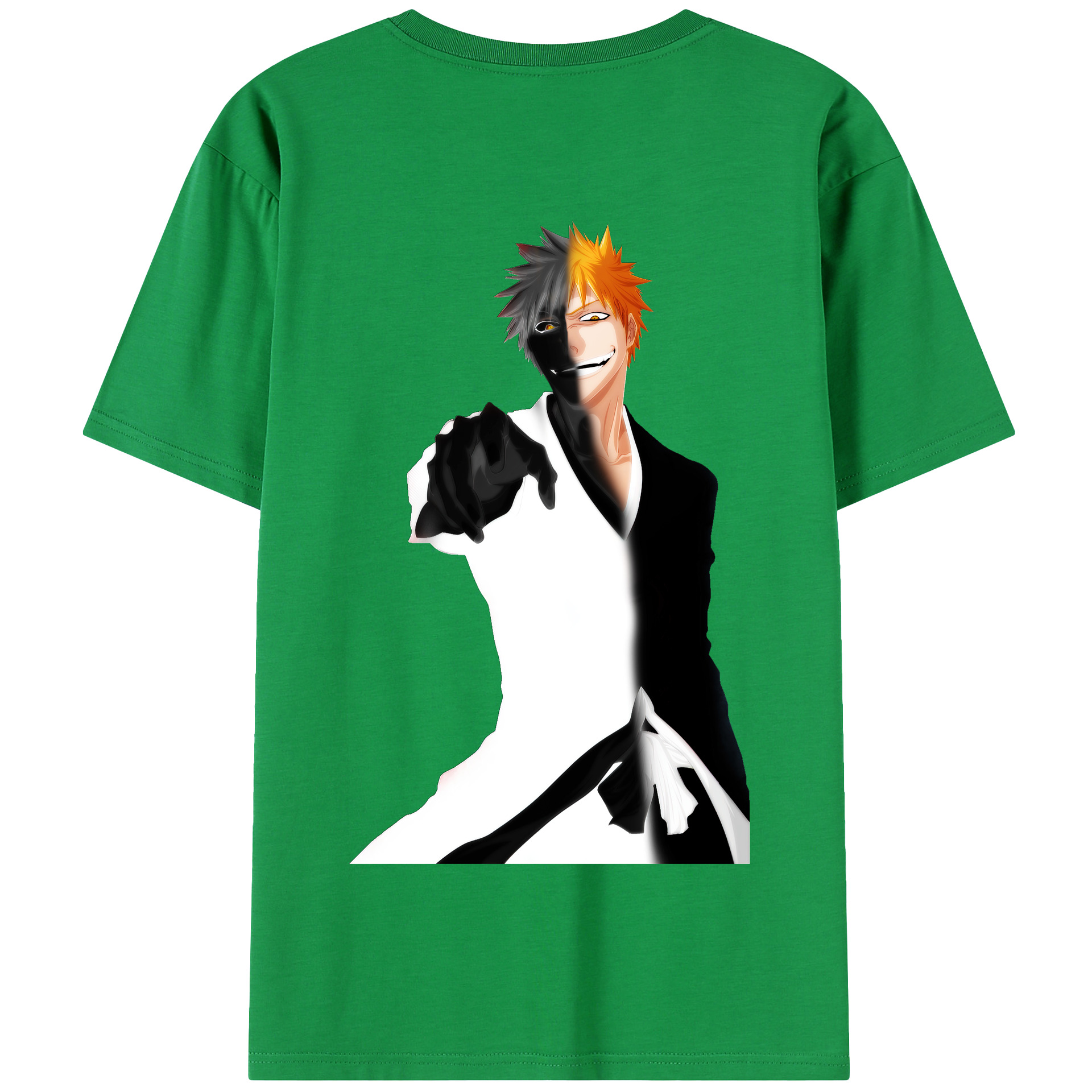 （画像用） ブリーチ 黒崎一護（くろさき いちご）BLEACH Kurosaki Ichigo 綿100％半袖Tシャツ（背面プリント）