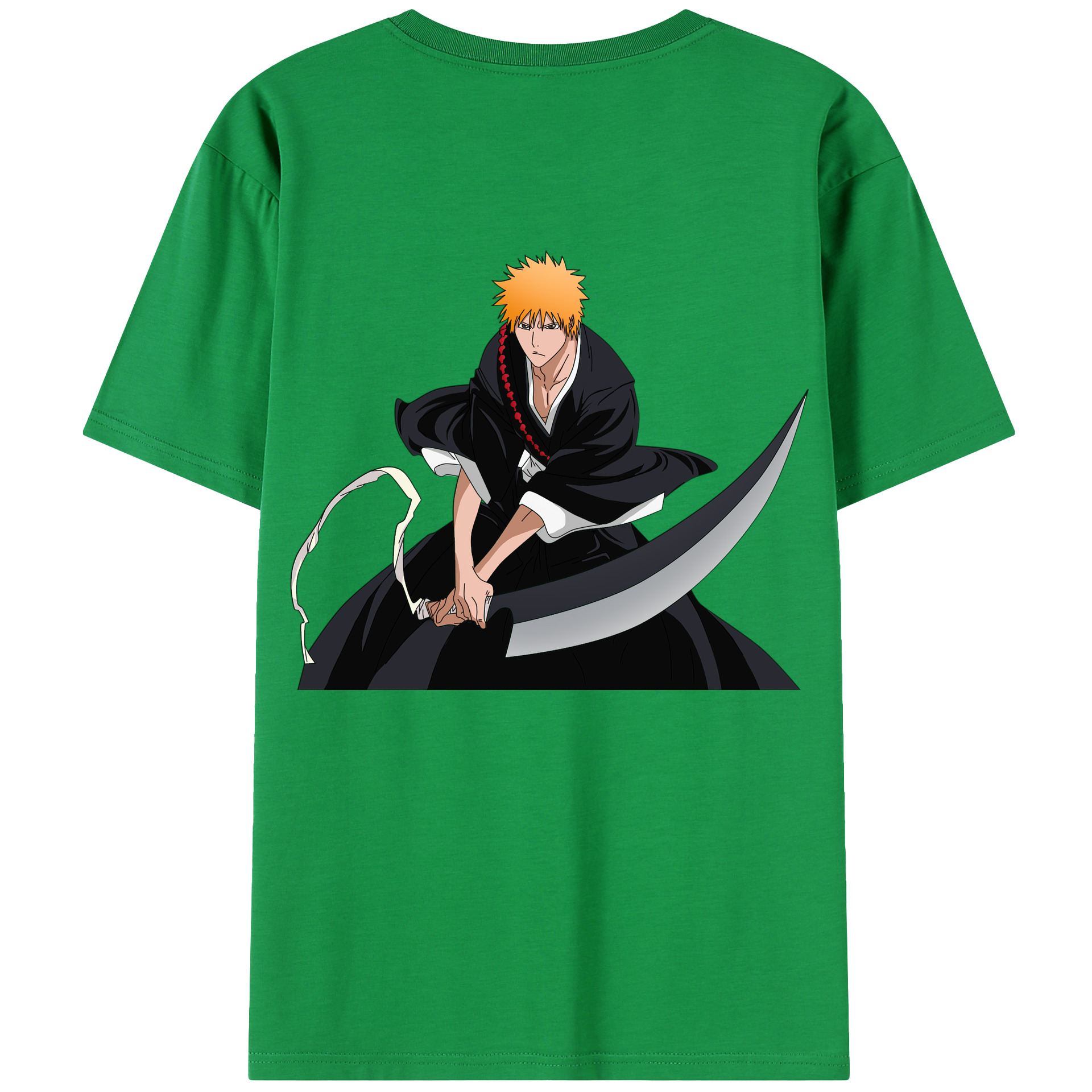 （画像用） ブリーチ 黒崎一護（くろさき いちご）BLEACH Kurosaki Ichigo 綿100％半袖Tシャツ（背面プリント）