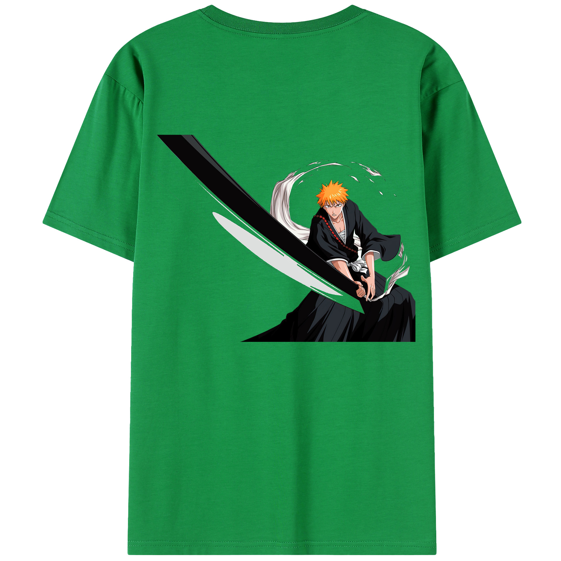 （画像用） ブリーチ 黒崎一護（くろさき いちご）BLEACH Kurosaki Ichigo 綿100％半袖Tシャツ（背面プリント）
