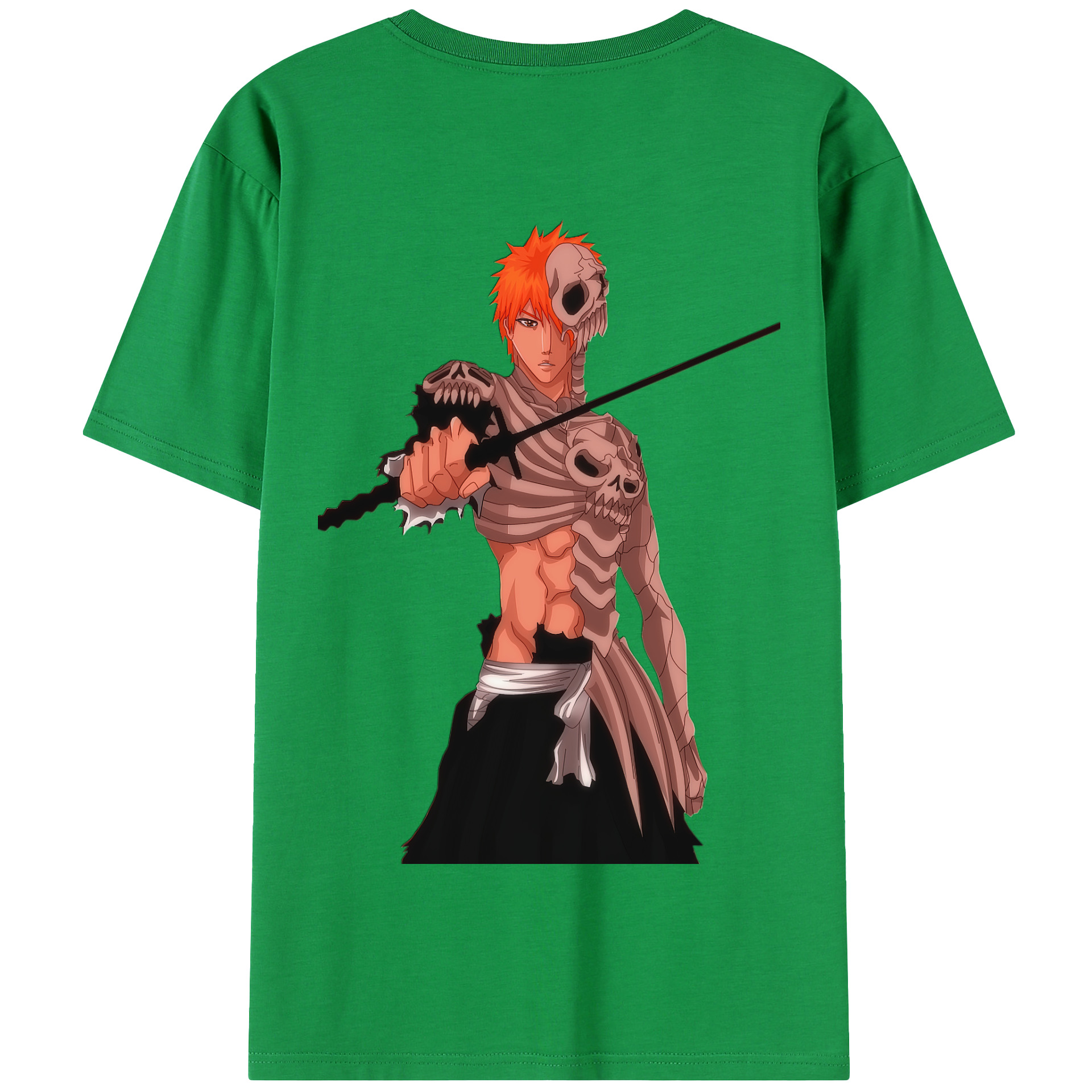 （画像用） ブリーチ 黒崎一護（くろさき いちご）BLEACH Kurosaki Ichigo 綿100％半袖Tシャツ（背面プリント）