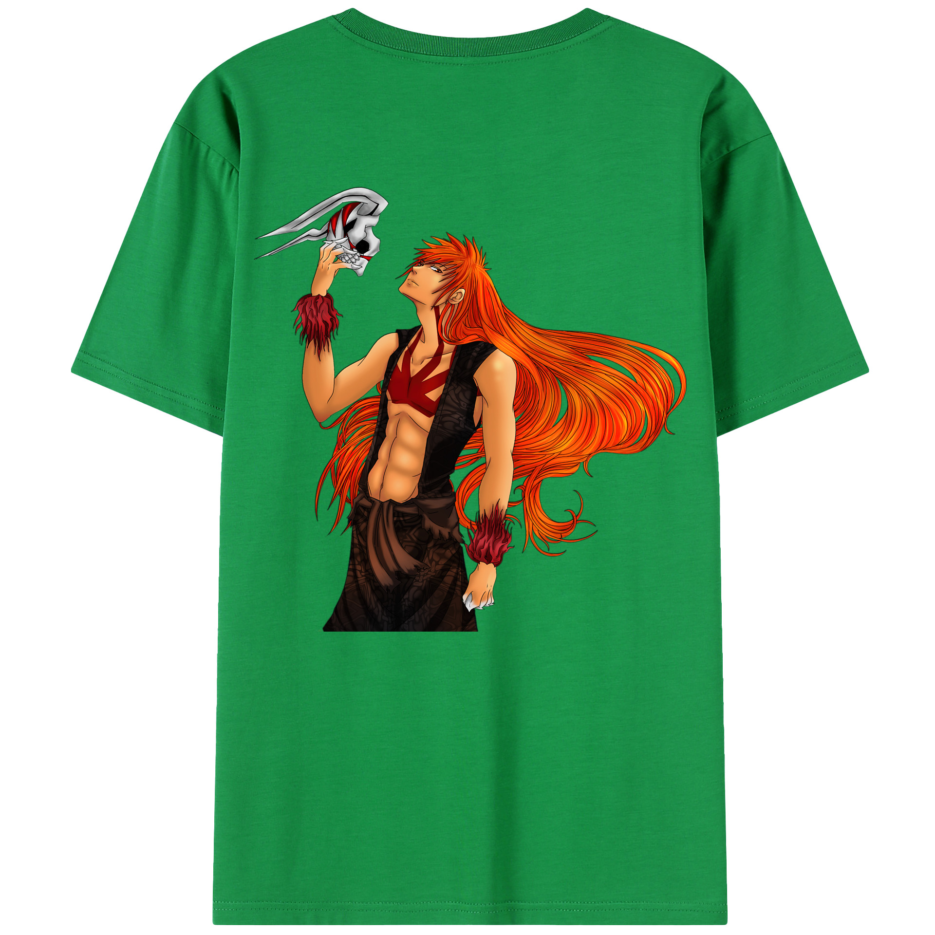 （画像用） ブリーチ 黒崎一護（くろさき いちご）BLEACH Kurosaki Ichigo 綿100％半袖Tシャツ（背面プリント）