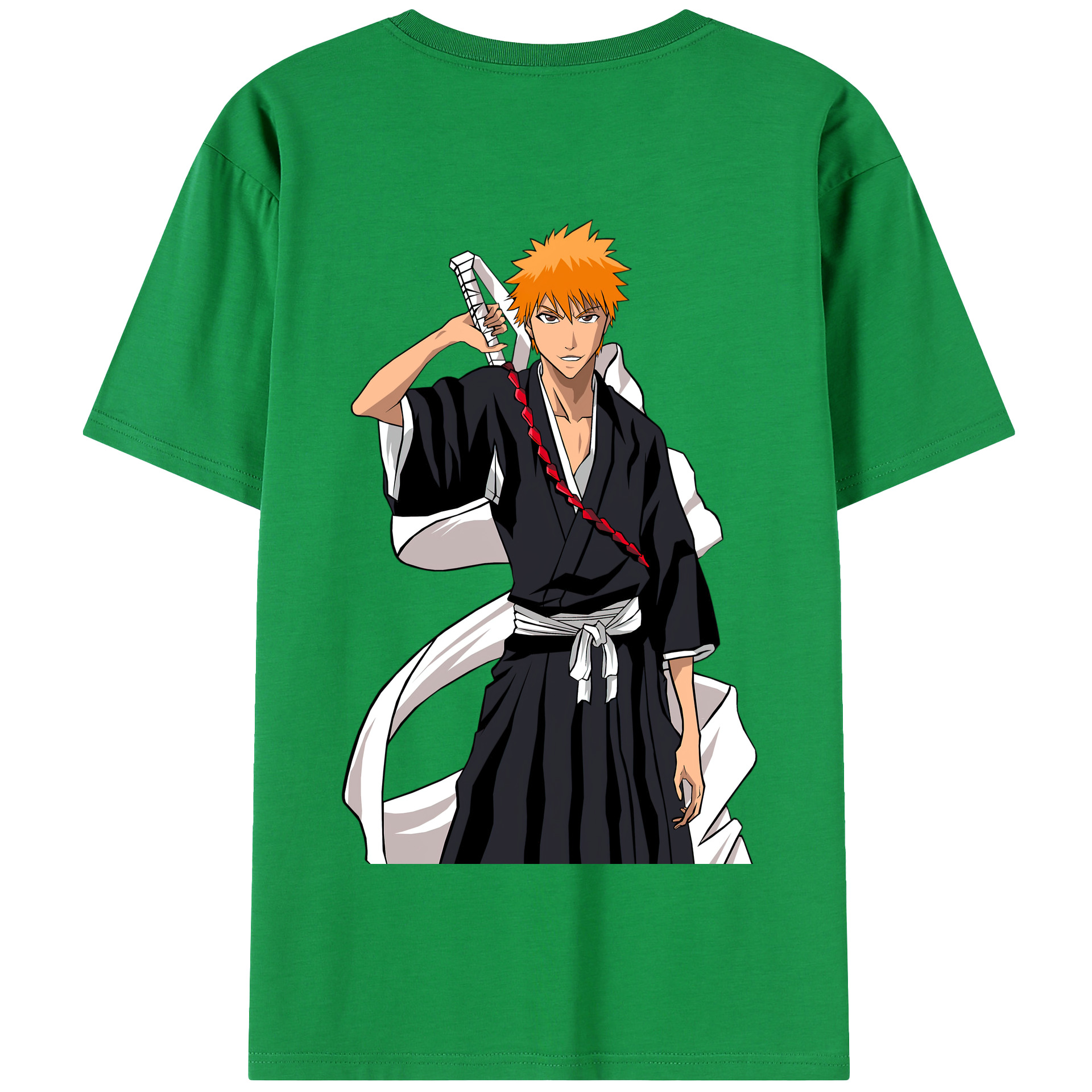 （画像用） ブリーチ 黒崎一護（くろさき いちご）BLEACH Kurosaki Ichigo 綿100％半袖Tシャツ（背面プリント）
