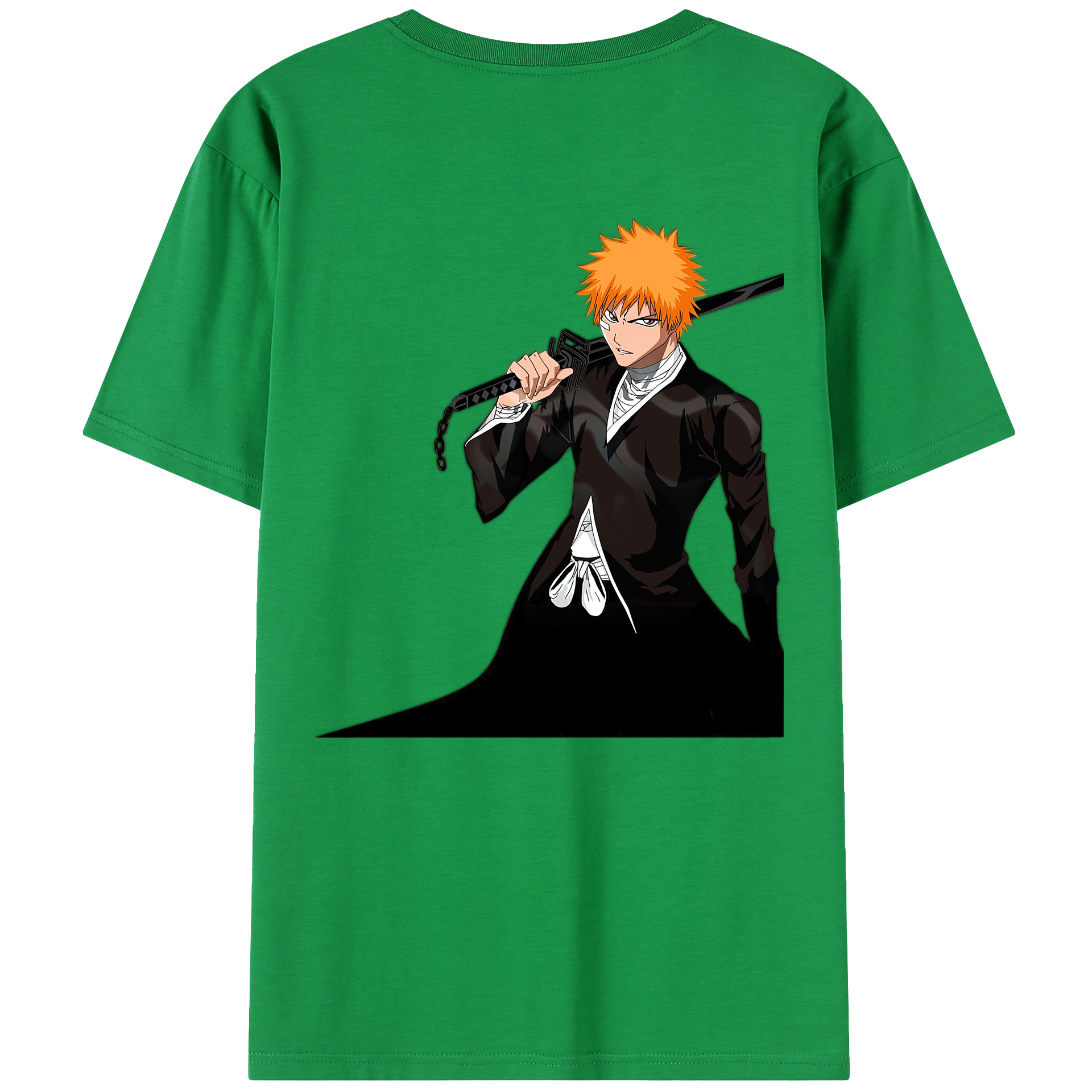 （画像用） ブリーチ 黒崎一護（くろさき いちご）BLEACH Kurosaki Ichigo 綿100％半袖Tシャツ（背面プリント）