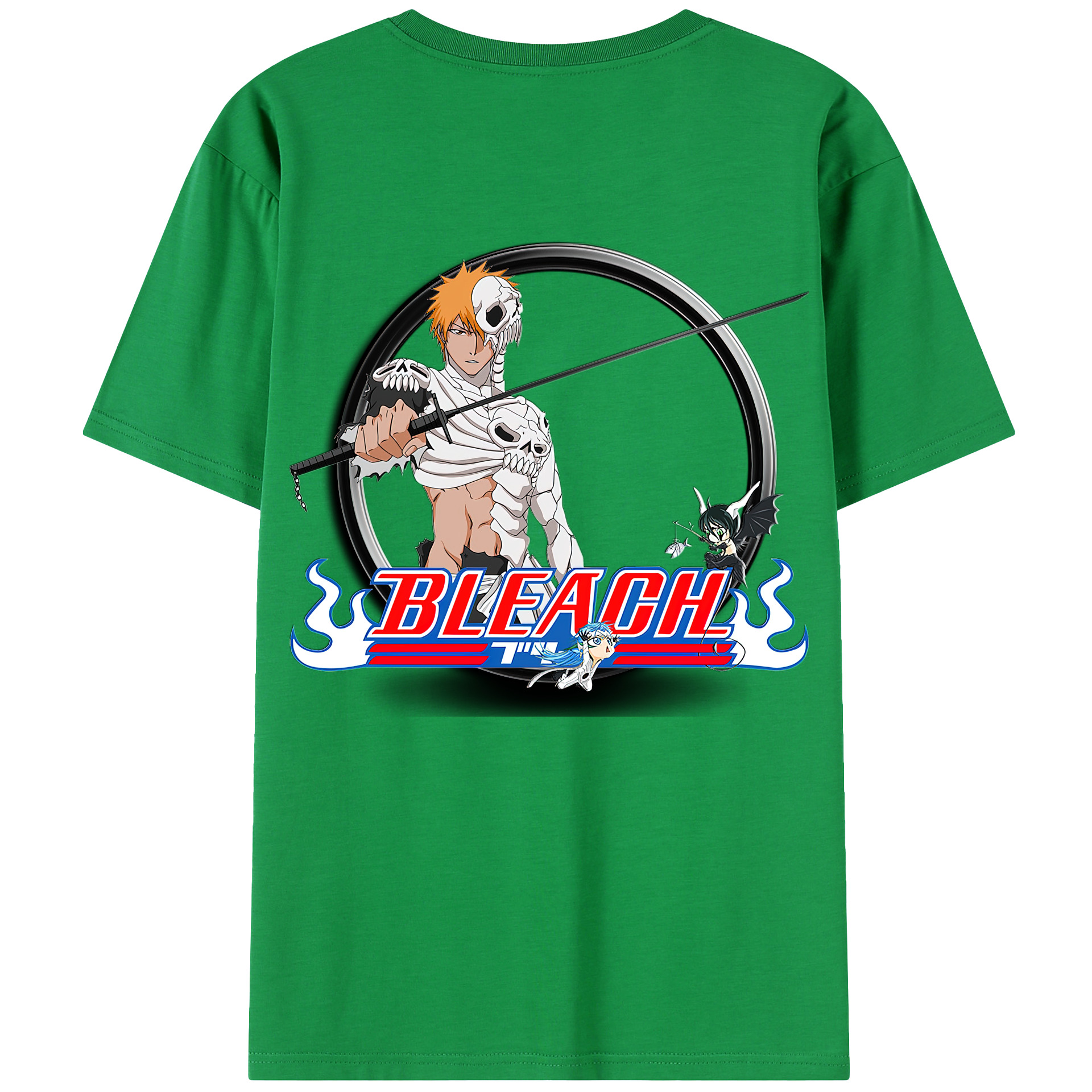 （画像用） ブリーチ 黒崎一護（くろさき いちご）BLEACH Kurosaki Ichigo 綿100％半袖Tシャツ（背面プリント）