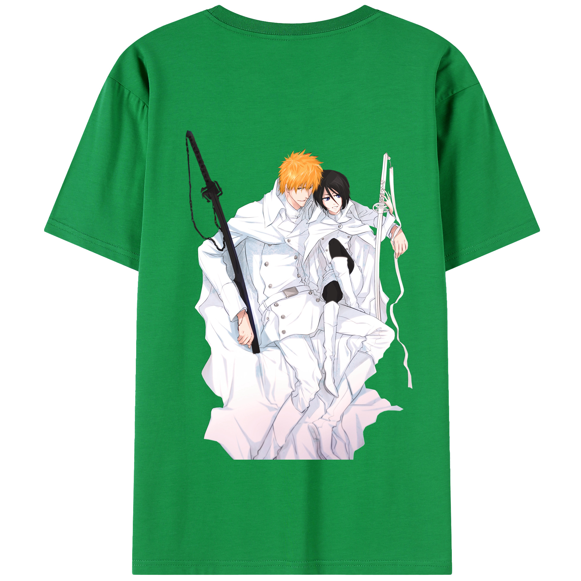 （画像用） ブリーチ 黒崎一護（くろさき いちご）BLEACH Kurosaki Ichigo 綿100％半袖Tシャツ（背面プリント）