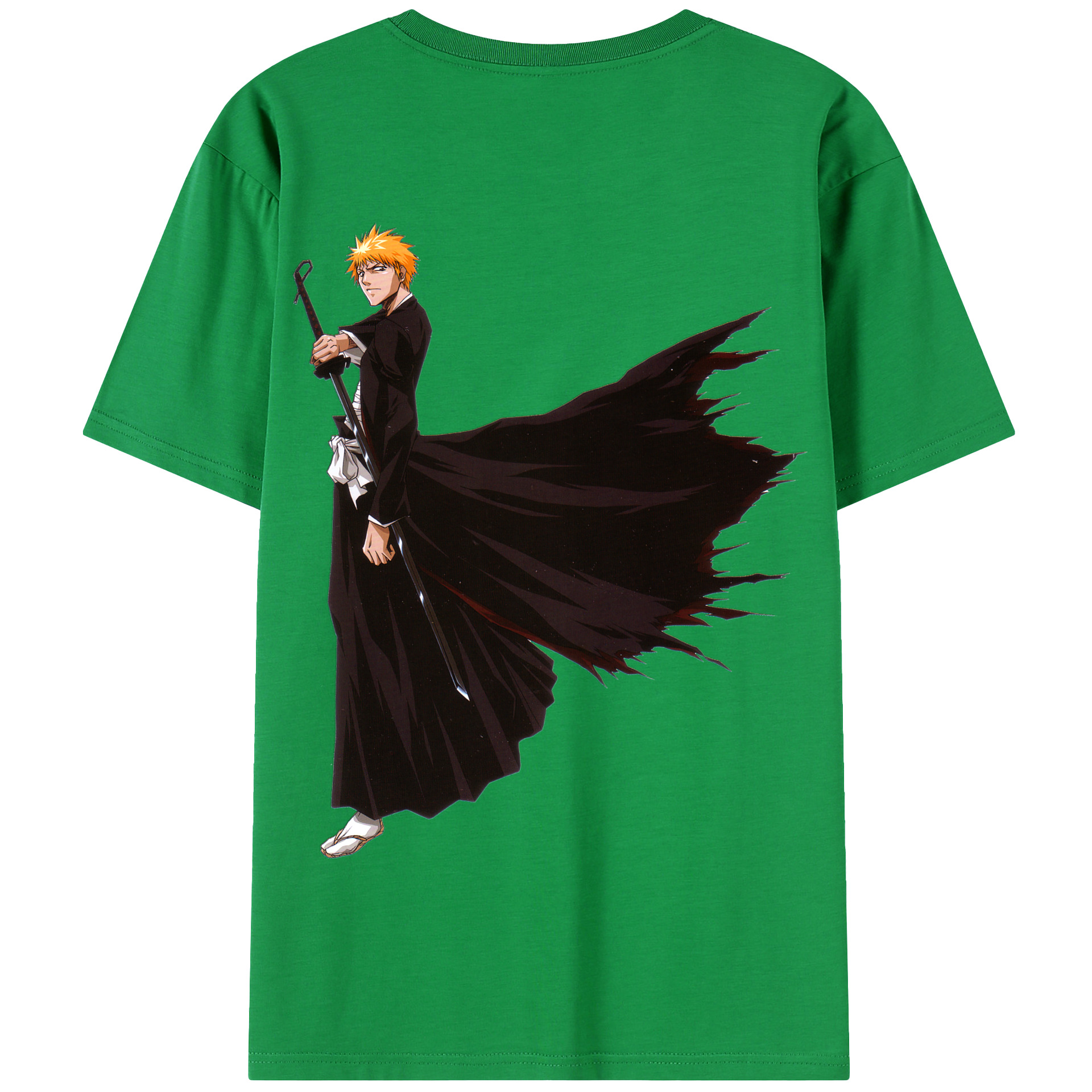 （画像用） ブリーチ 黒崎一護（くろさき いちご）BLEACH Kurosaki Ichigo 綿100％半袖Tシャツ（背面プリント）