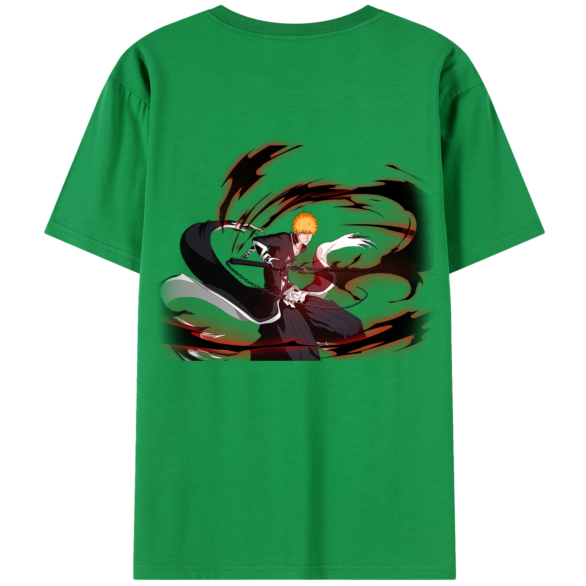 （画像用） ブリーチ 黒崎一護（くろさき いちご）BLEACH Kurosaki Ichigo 綿100％半袖Tシャツ（背面プリント）