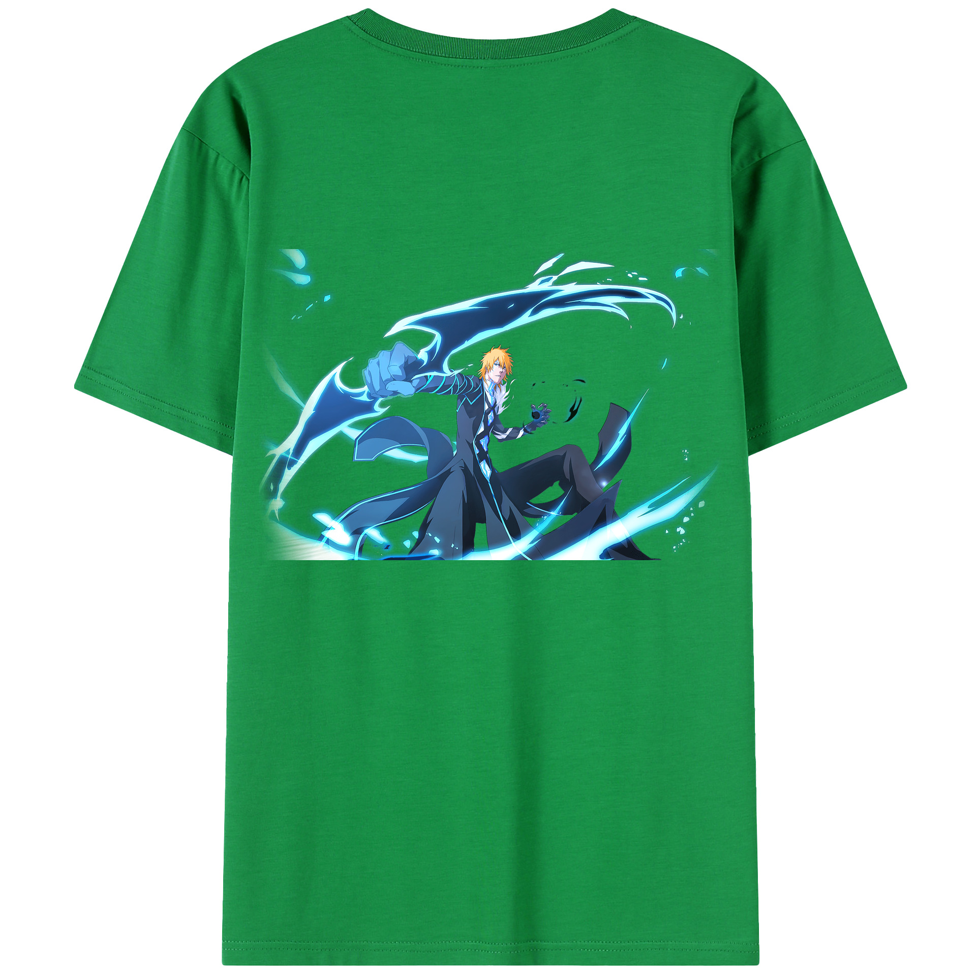 （画像用） ブリーチ 黒崎一護（くろさき いちご）BLEACH Kurosaki Ichigo 綿100％半袖Tシャツ（背面プリント）