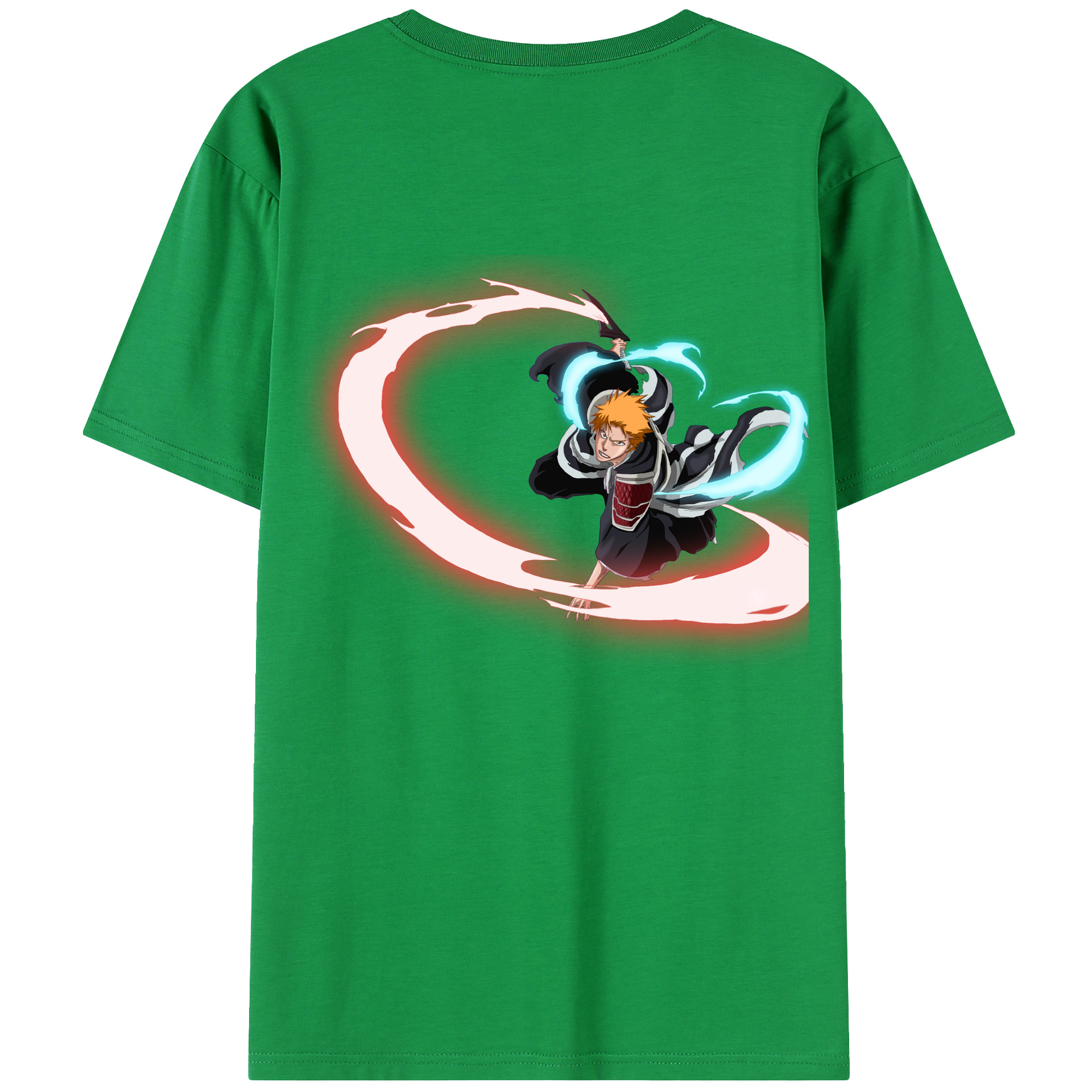 （画像用） ブリーチ 黒崎一護（くろさき いちご）BLEACH Kurosaki Ichigo 綿100％半袖Tシャツ（背面プリント）