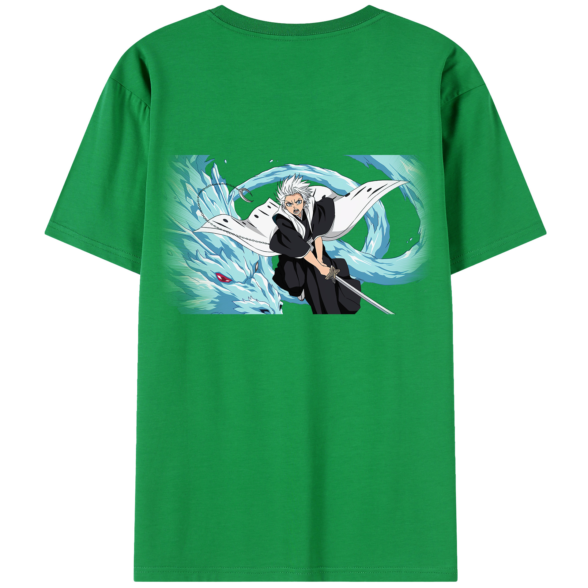（画像用） ブリーチ 日番谷冬獅郎（ひつがや とうしろう） BLEACH Hitsugaya Toushirou 綿100％半袖Tシャツ（背面プリント）