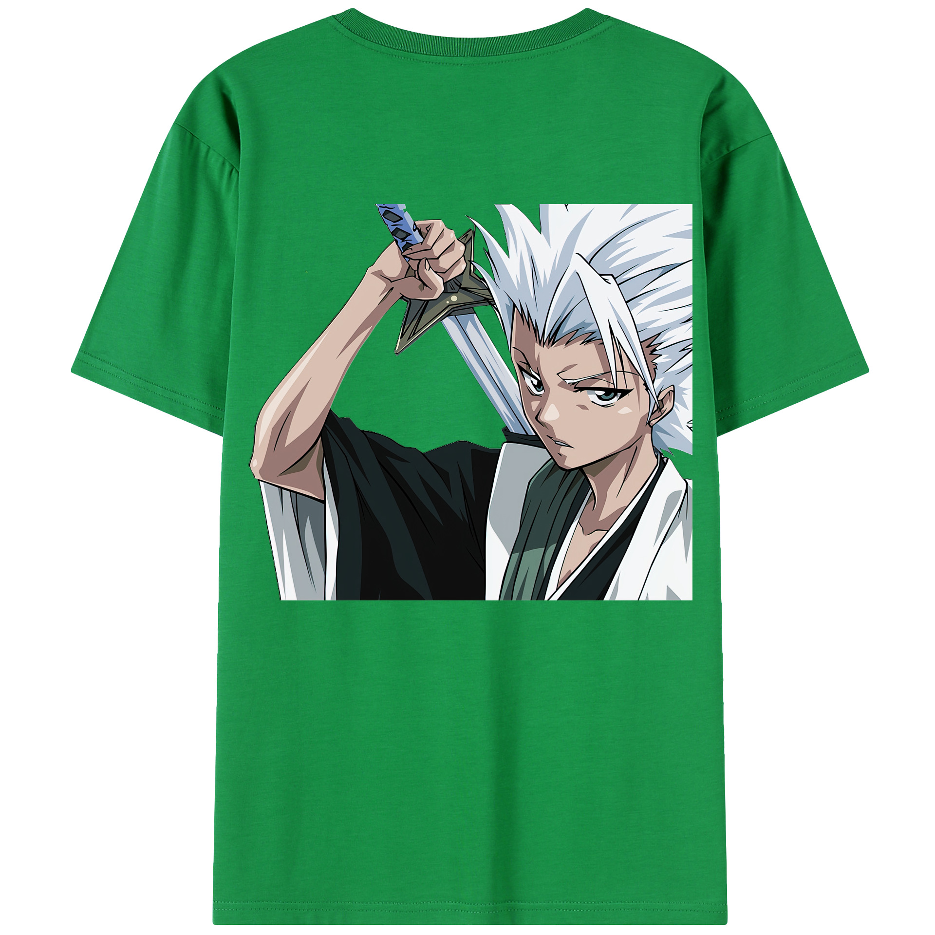 （画像用） ブリーチ 日番谷冬獅郎（ひつがや とうしろう） BLEACH Hitsugaya Toushirou 綿100％半袖Tシャツ（背面プリント）
