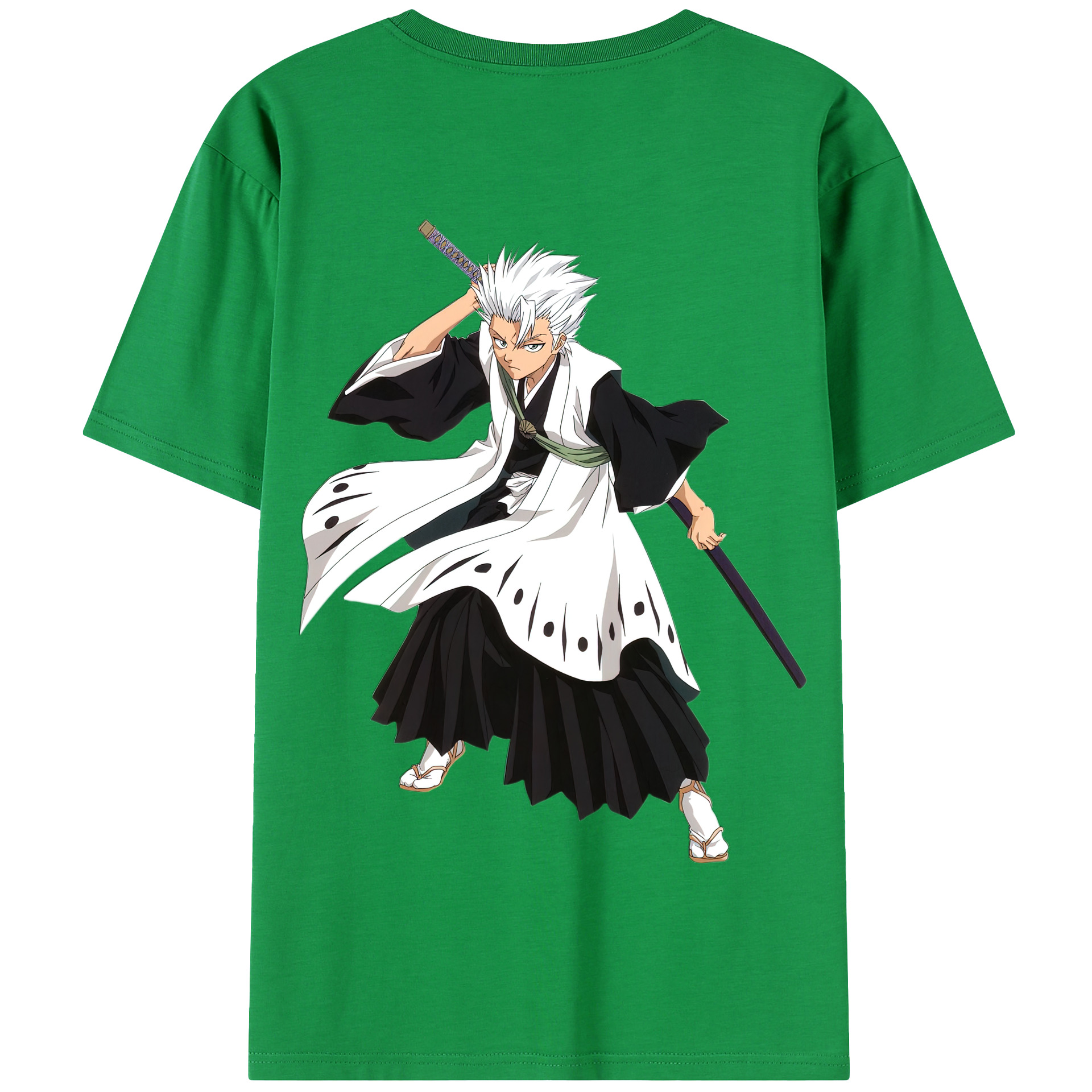 （画像用） ブリーチ 日番谷冬獅郎（ひつがや とうしろう） BLEACH Hitsugaya Toushirou 綿100％半袖Tシャツ（背面プリント）