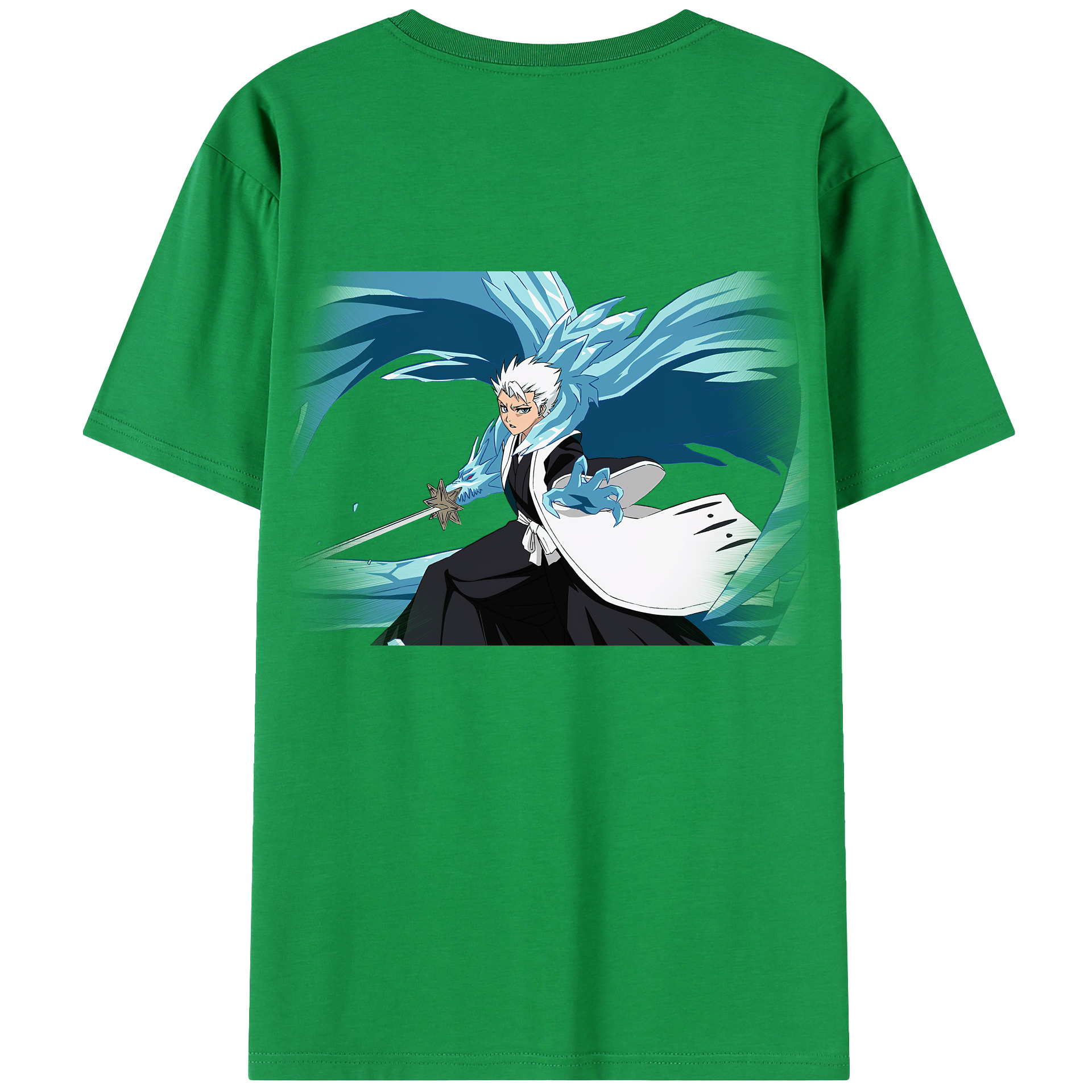 （画像用） ブリーチ 日番谷冬獅郎（ひつがや とうしろう） BLEACH Hitsugaya Toushirou 綿100％半袖Tシャツ（背面プリント）