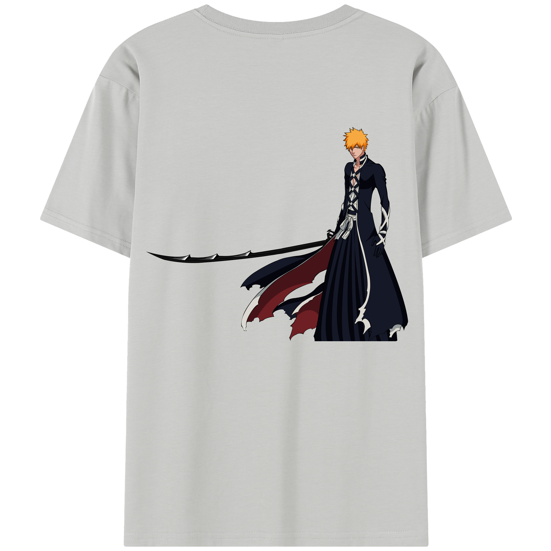 （画像用） ブリーチ 黒崎一護（くろさき いちご）BLEACH Kurosaki Ichigo 綿100％半袖Tシャツ（背面プリント）