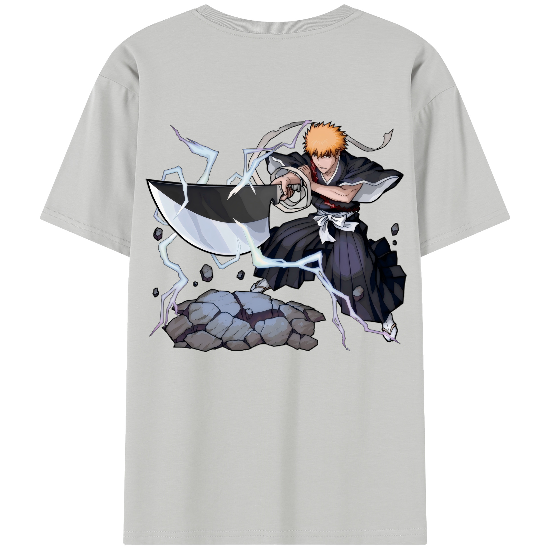 （画像用） ブリーチ 黒崎一護（くろさき いちご）BLEACH Kurosaki Ichigo 綿100％半袖Tシャツ（背面プリント）