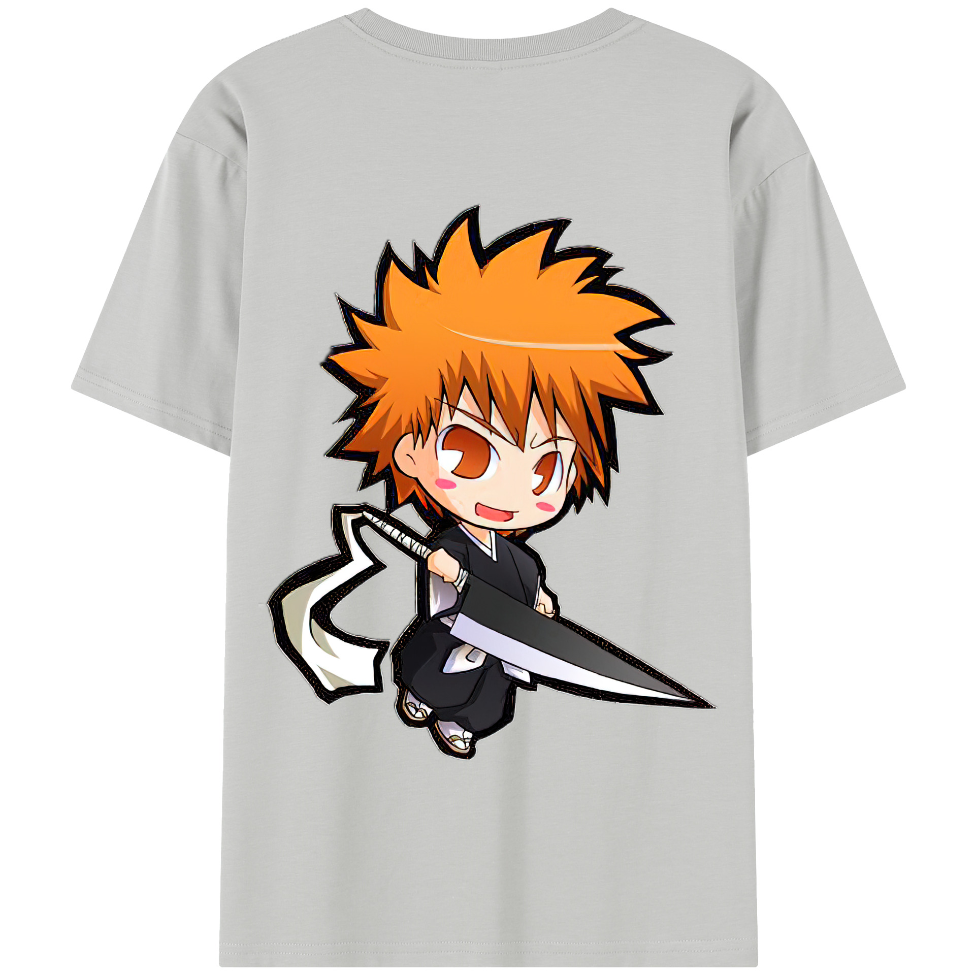 （画像用） ブリーチ 黒崎一護（くろさき いちご）BLEACH Kurosaki Ichigo 綿100％半袖Tシャツ（背面プリント）