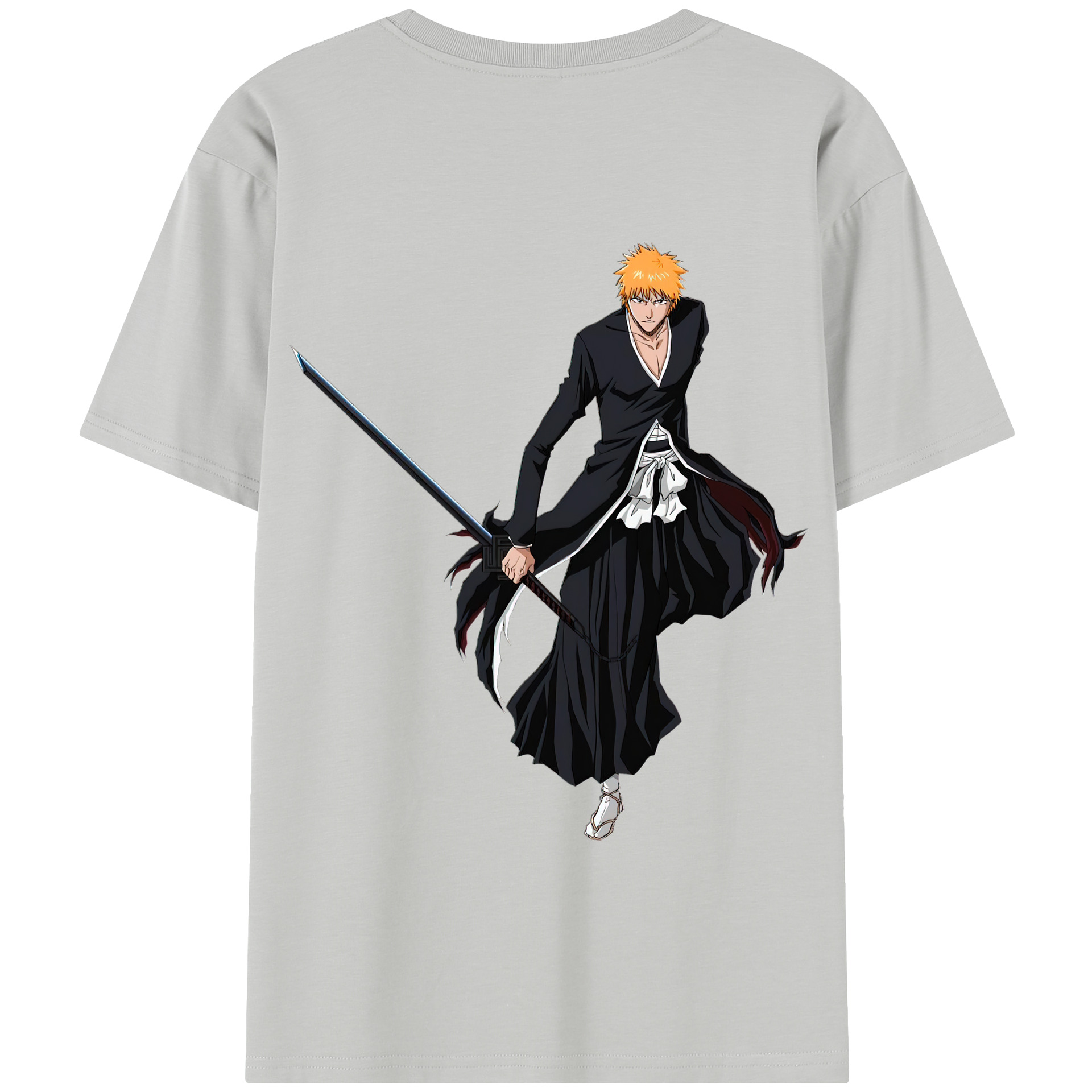 （画像用） ブリーチ 黒崎一護（くろさき いちご）BLEACH Kurosaki Ichigo 綿100％半袖Tシャツ（背面プリント）