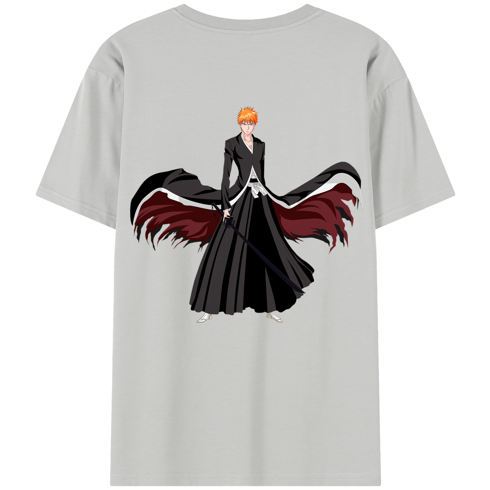 （画像用） ブリーチ 黒崎一護（くろさき いちご）BLEACH Kurosaki Ichigo 綿100％半袖Tシャツ（背面プリント）