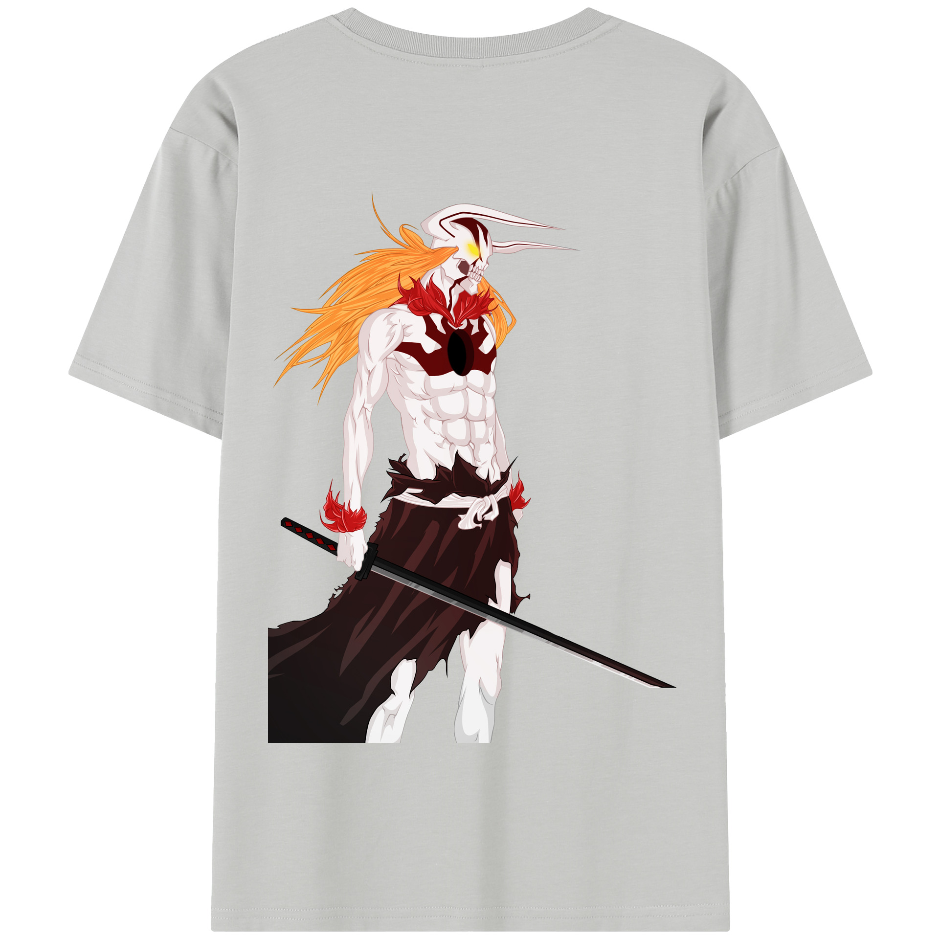（画像用） ブリーチ 黒崎一護（くろさき いちご）BLEACH Kurosaki Ichigo 綿100％半袖Tシャツ（背面プリント）