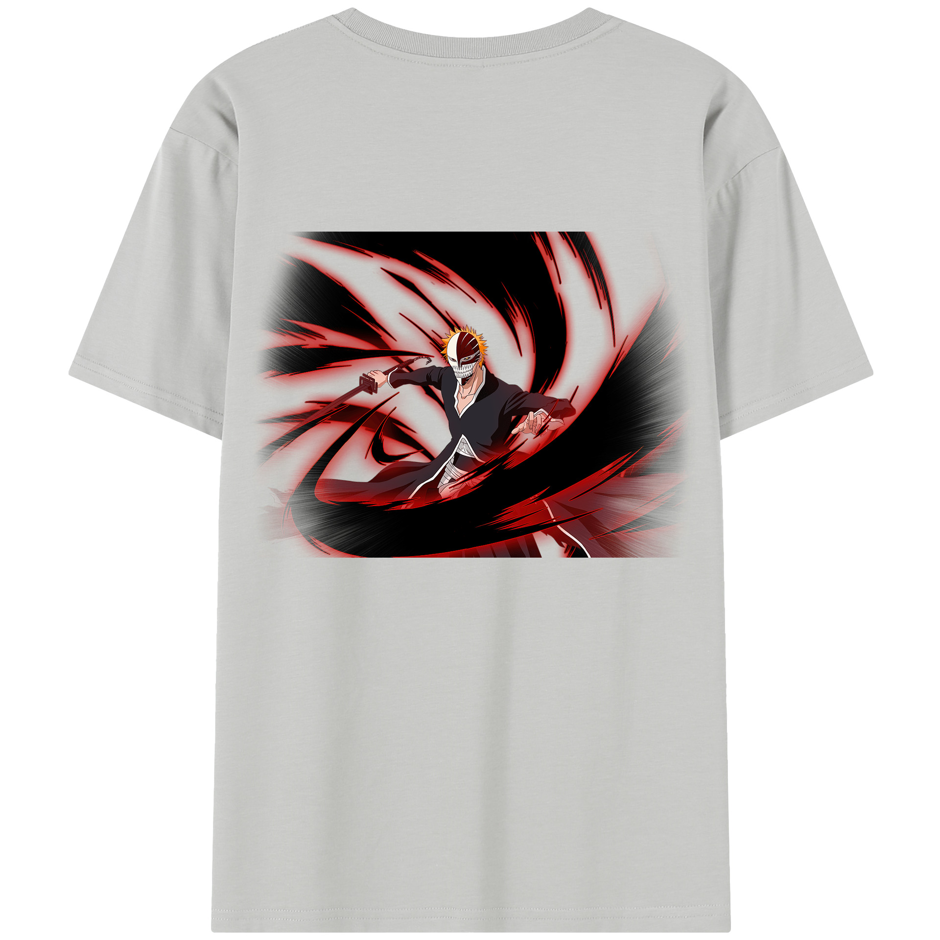 （画像用） ブリーチ 黒崎一護（くろさき いちご）BLEACH Kurosaki Ichigo 綿100％半袖Tシャツ（背面プリント）