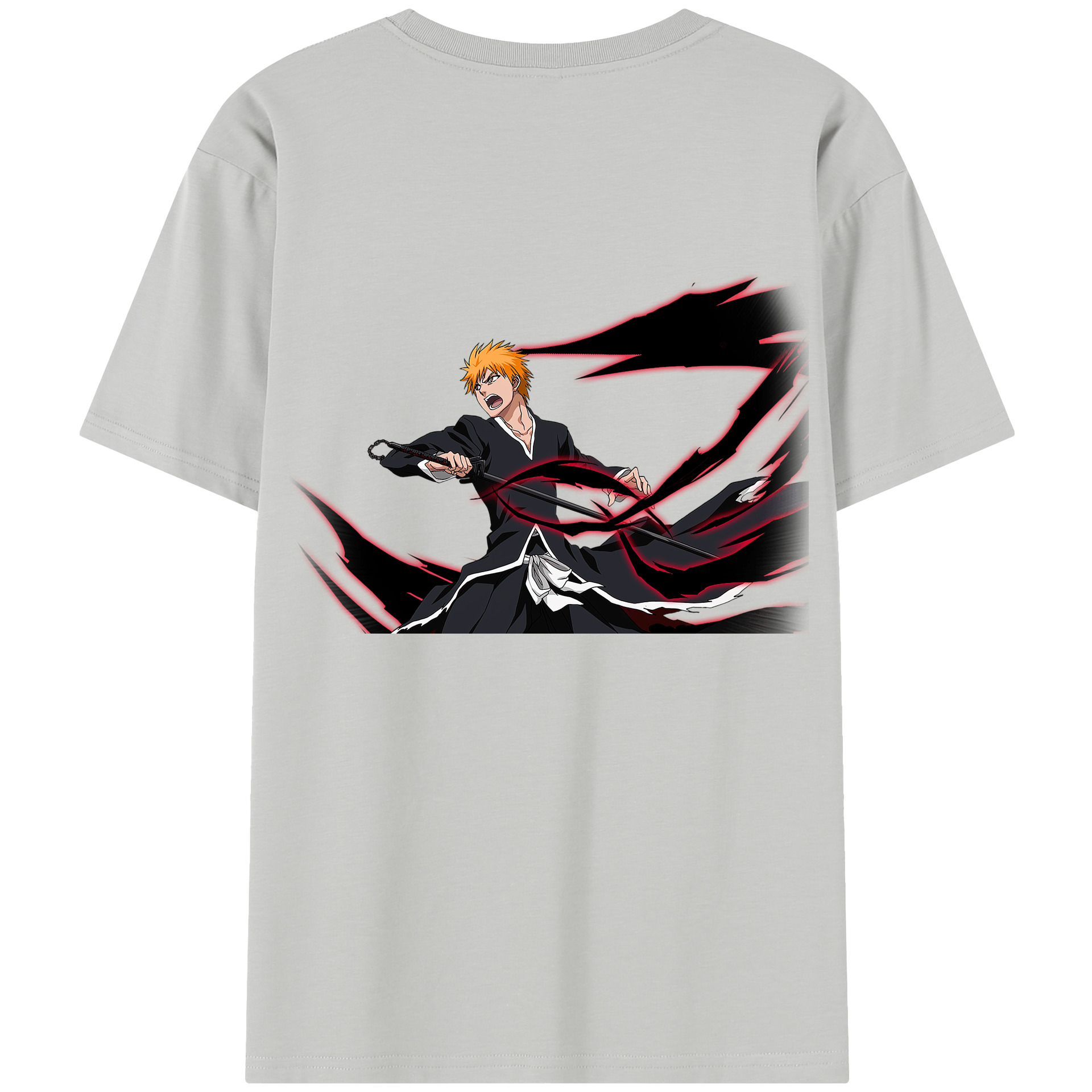 （画像用） ブリーチ 黒崎一護（くろさき いちご）BLEACH Kurosaki Ichigo 綿100％半袖Tシャツ（背面プリント）