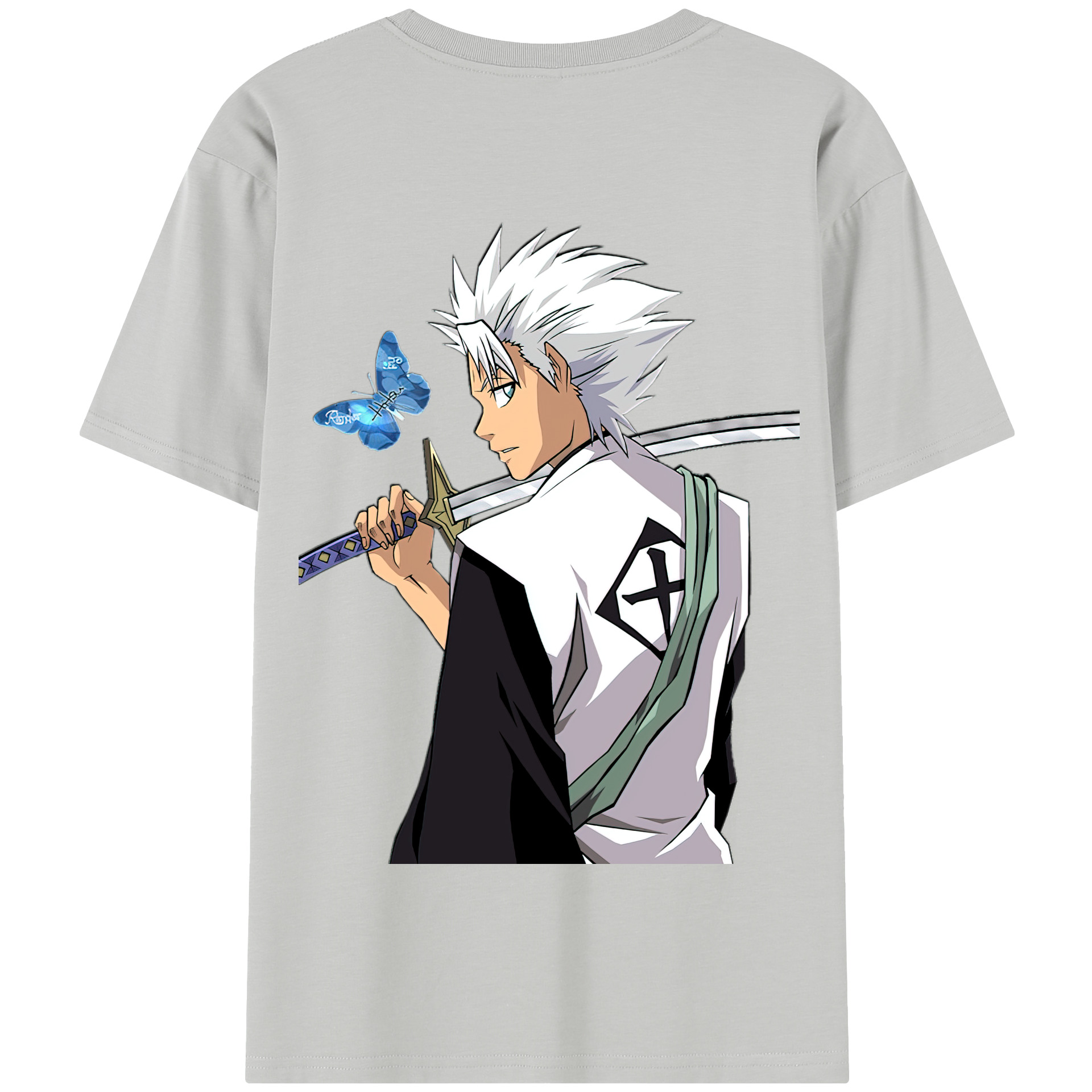 （画像用） ブリーチ 日番谷冬獅郎（ひつがや とうしろう） BLEACH Hitsugaya Toushirou 綿100％半袖Tシャツ（背面プリント）