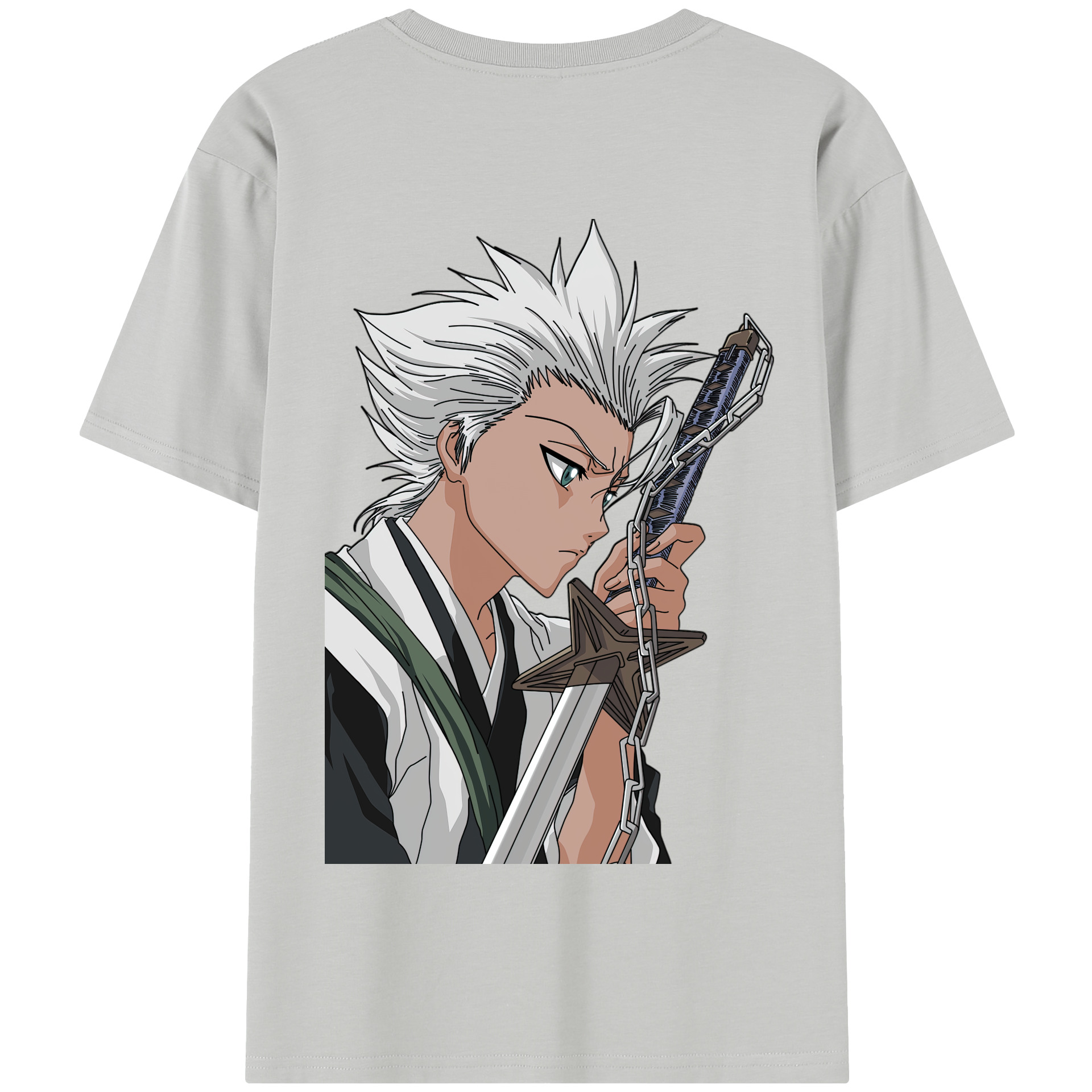 （画像用） ブリーチ 日番谷冬獅郎（ひつがや とうしろう） BLEACH Hitsugaya Toushirou 綿100％半袖Tシャツ（背面プリント）