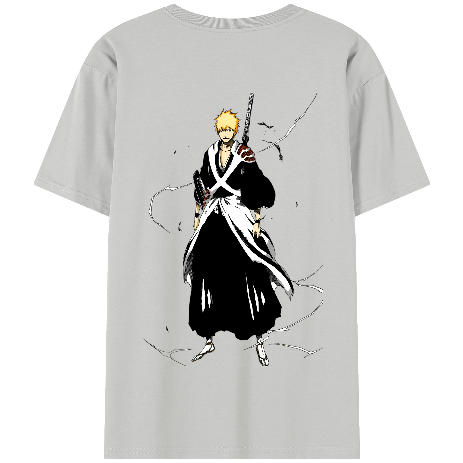 （画像用） ブリーチ 黒崎一護（くろさき いちご）BLEACH Kurosaki Ichigo 綿100％半袖Tシャツ（背面プリント）