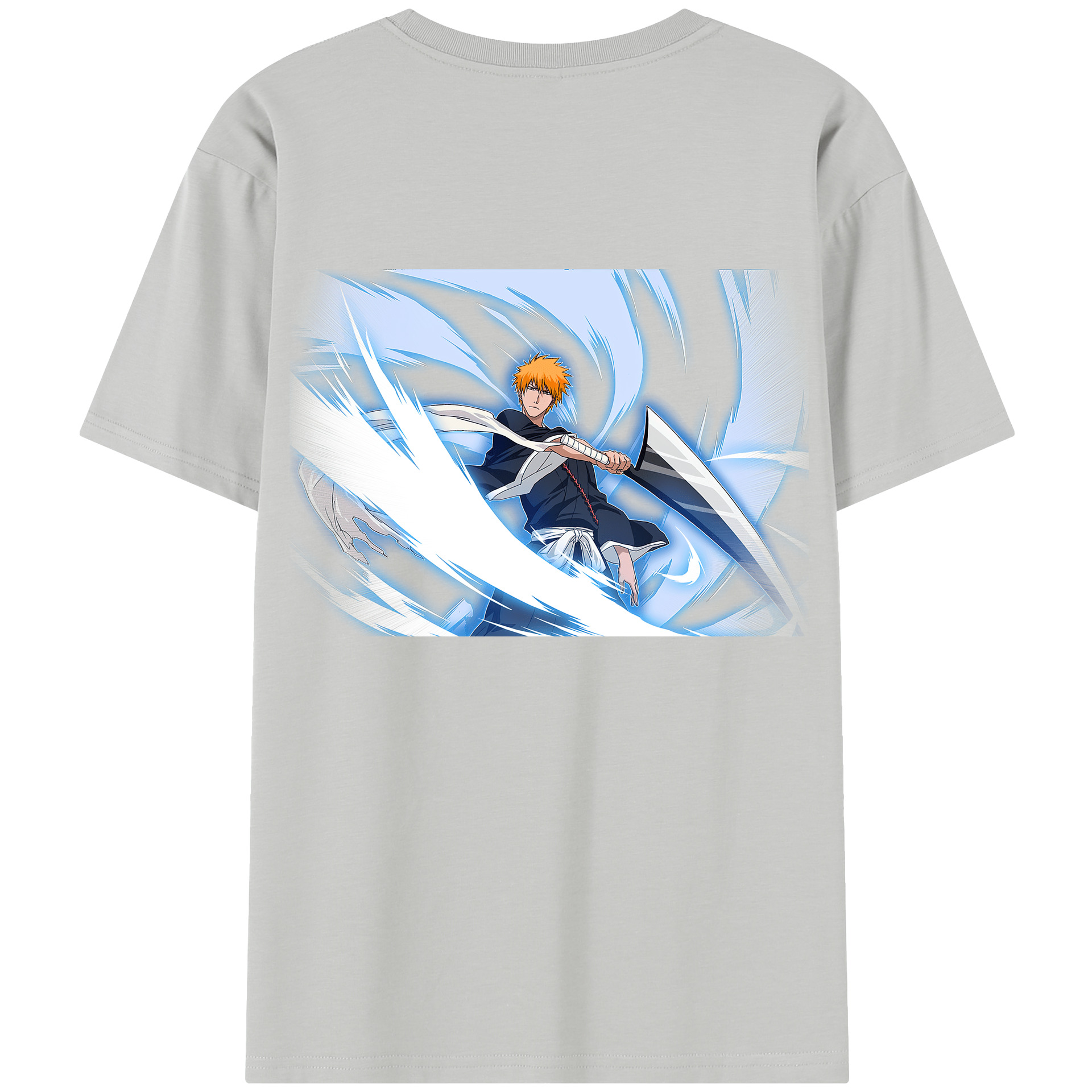 （画像用） ブリーチ 黒崎一護（くろさき いちご）BLEACH Kurosaki Ichigo 綿100％半袖Tシャツ（背面プリント）