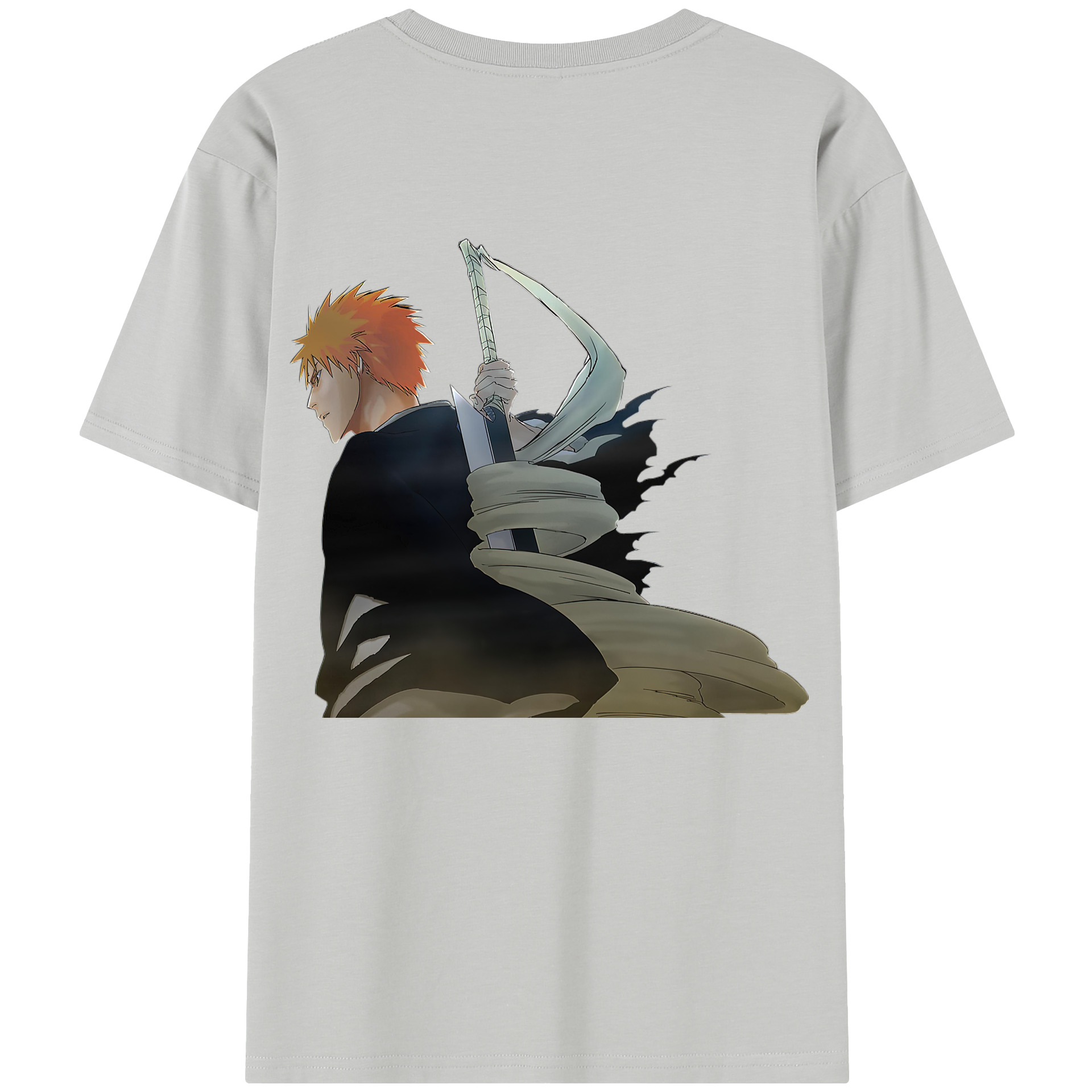 （画像用） ブリーチ 黒崎一護（くろさき いちご）BLEACH Kurosaki Ichigo 綿100％半袖Tシャツ（背面プリント）
