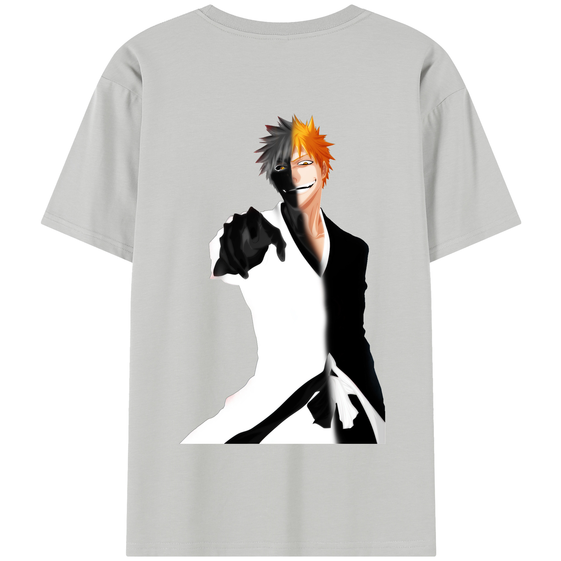 （画像用） ブリーチ 黒崎一護（くろさき いちご）BLEACH Kurosaki Ichigo 綿100％半袖Tシャツ（背面プリント）