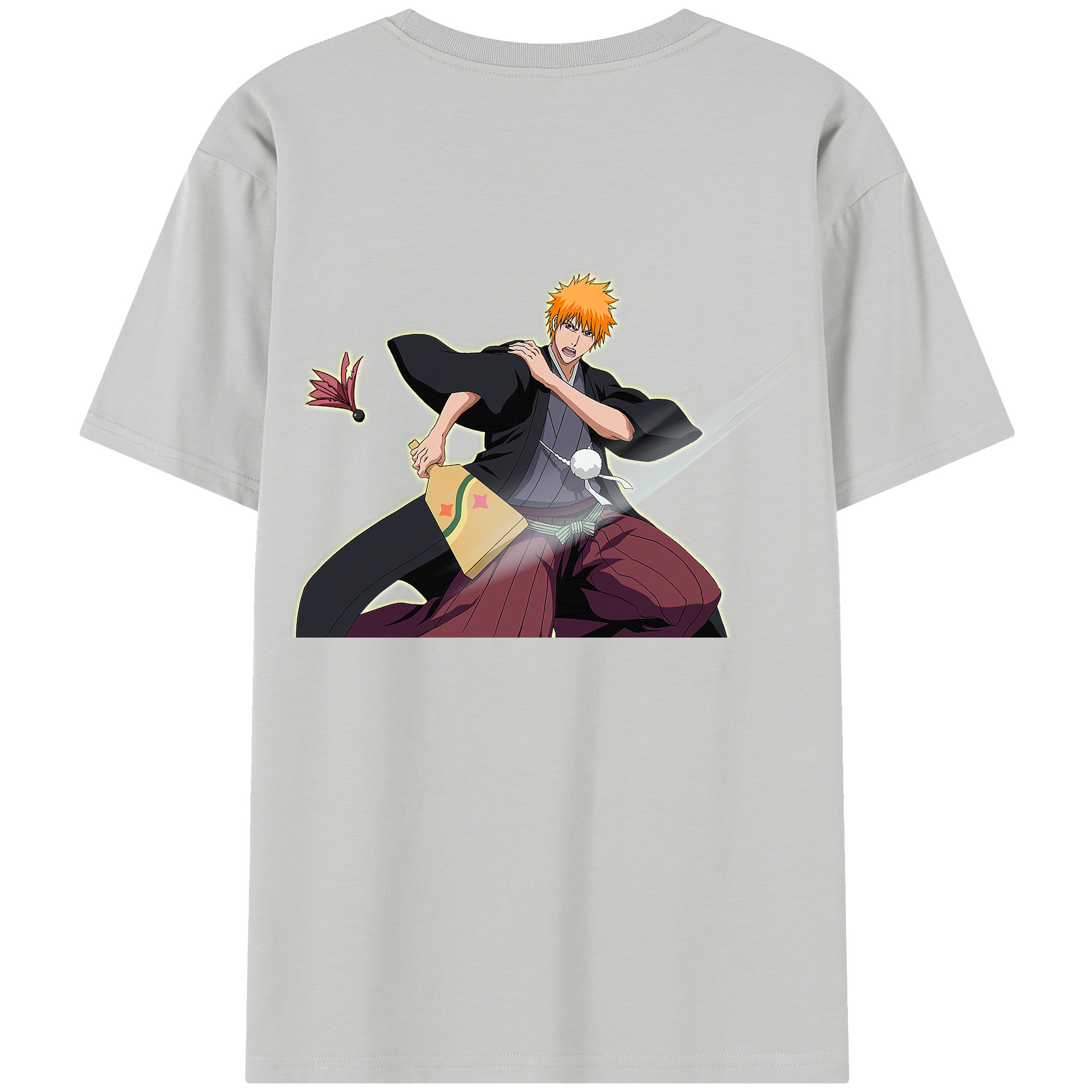 （画像用） ブリーチ 黒崎一護（くろさき いちご）BLEACH Kurosaki Ichigo 綿100％半袖Tシャツ（背面プリント）