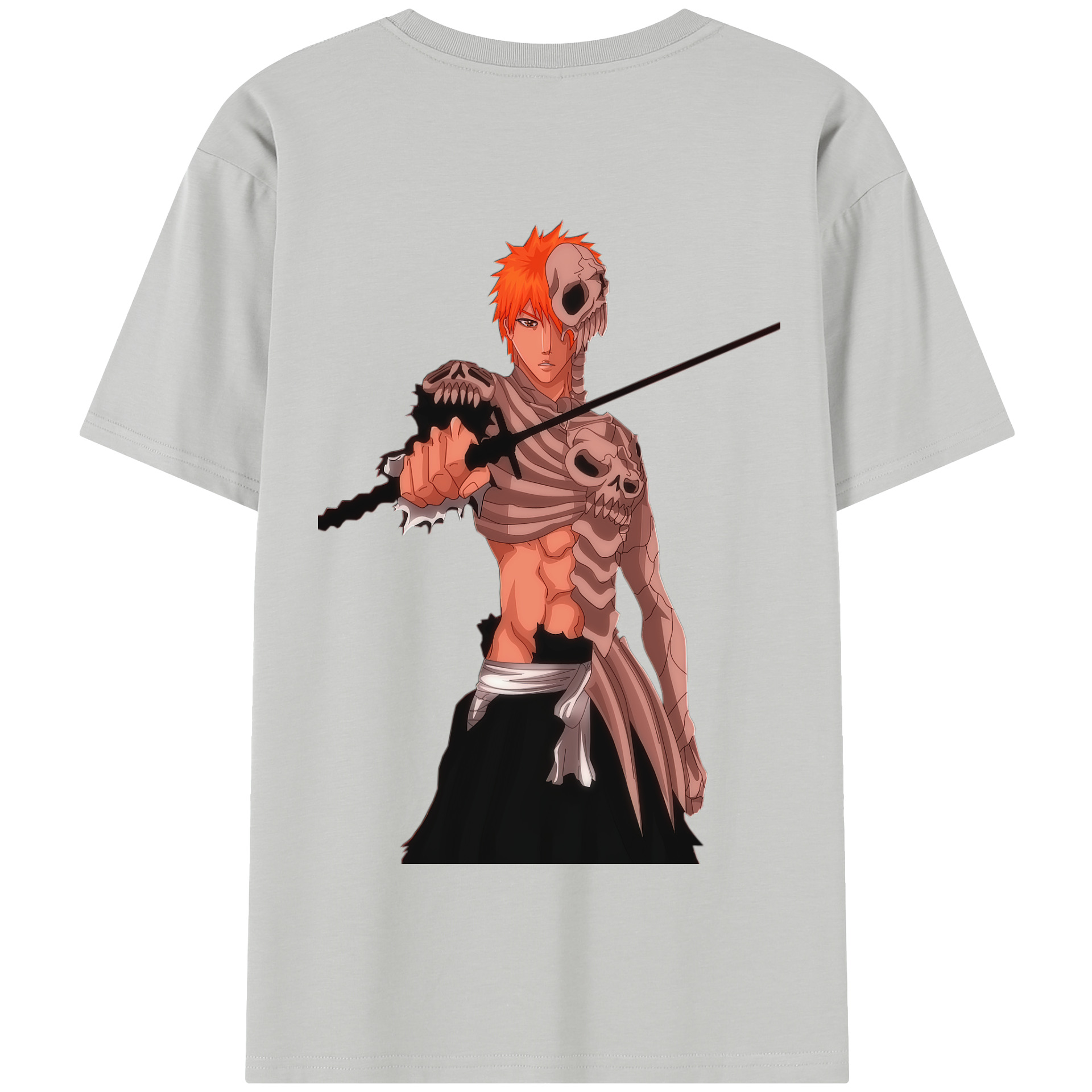 （画像用） ブリーチ 黒崎一護（くろさき いちご）BLEACH Kurosaki Ichigo 綿100％半袖Tシャツ（背面プリント）