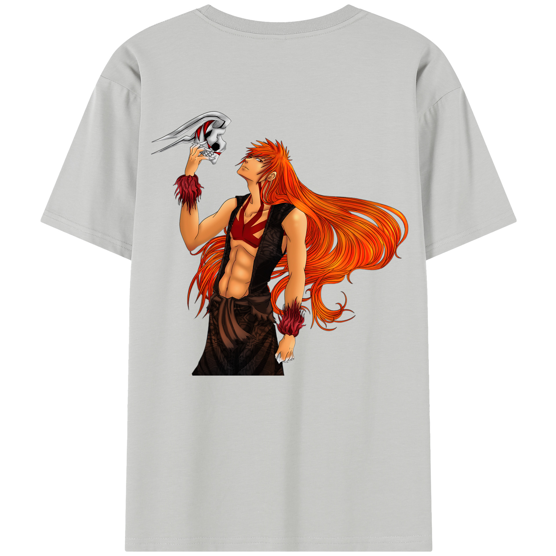 （画像用） ブリーチ 黒崎一護（くろさき いちご）BLEACH Kurosaki Ichigo 綿100％半袖Tシャツ（背面プリント）