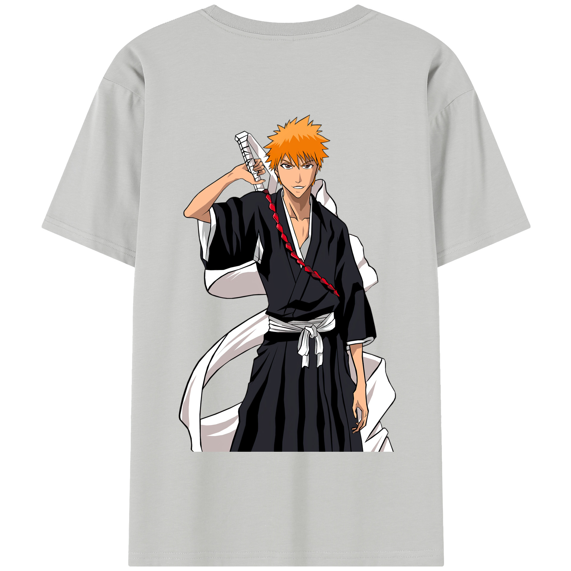 （画像用） ブリーチ 黒崎一護（くろさき いちご）BLEACH Kurosaki Ichigo 綿100％半袖Tシャツ（背面プリント）