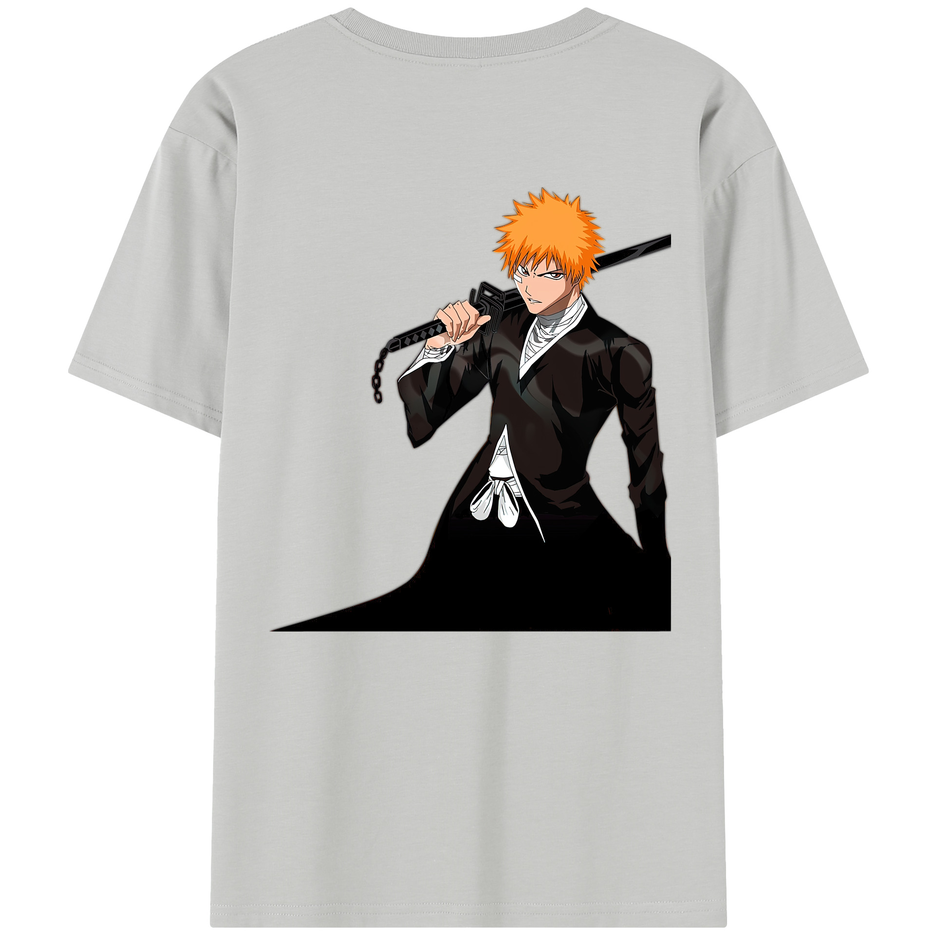 （画像用） ブリーチ 黒崎一護（くろさき いちご）BLEACH Kurosaki Ichigo 綿100％半袖Tシャツ（背面プリント）