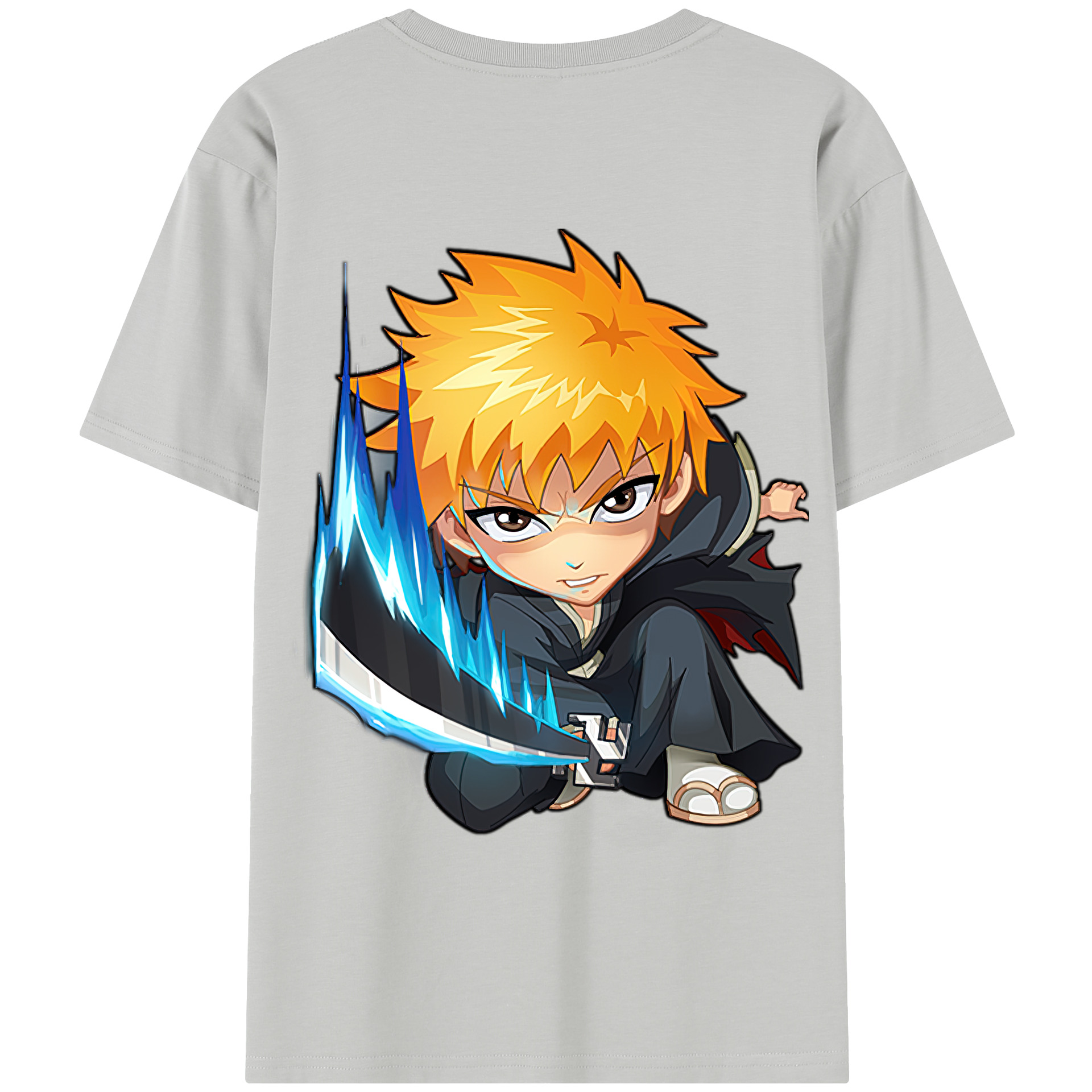 （画像用） ブリーチ 黒崎一護（くろさき いちご）BLEACH Kurosaki Ichigo 綿100％半袖Tシャツ（背面プリント）