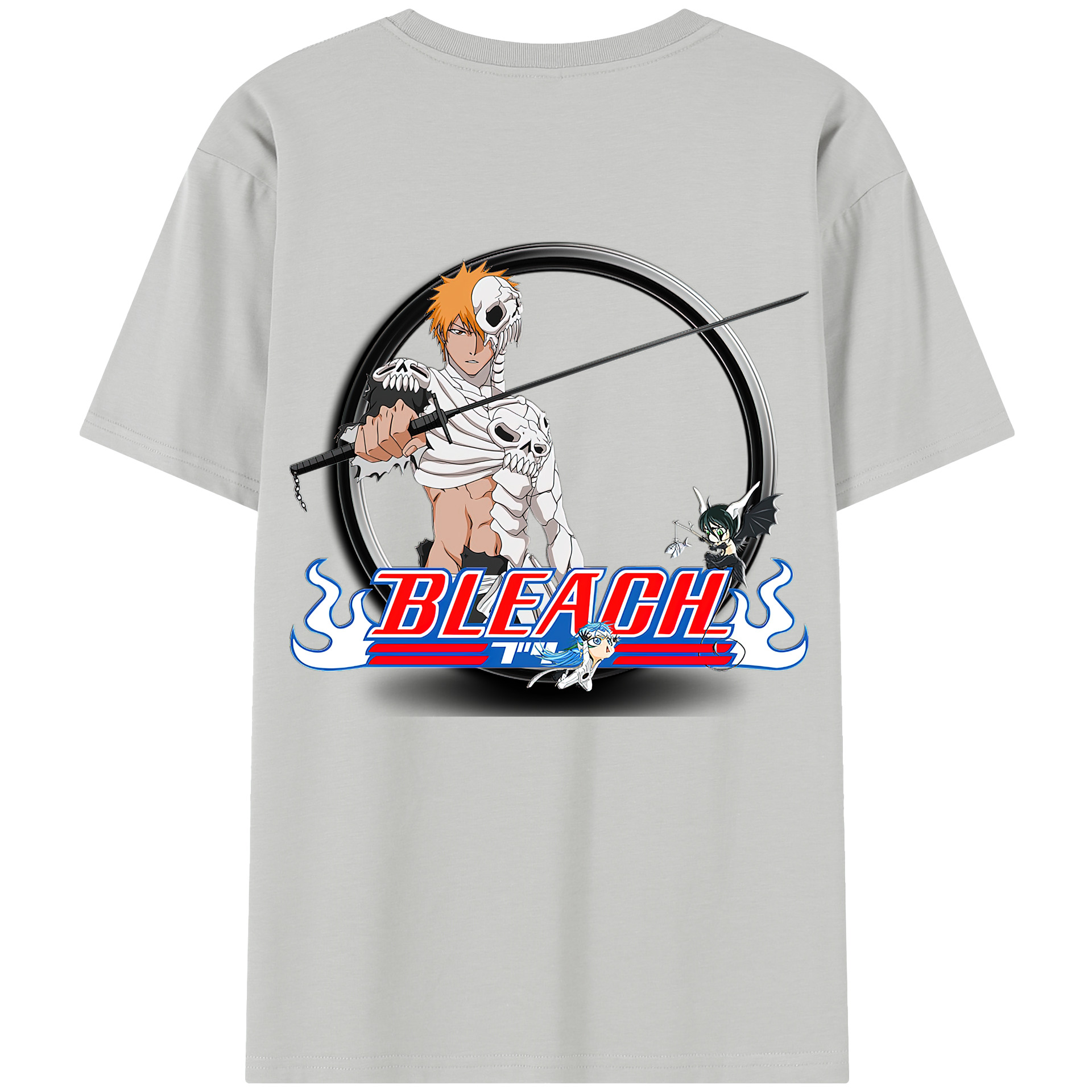 （画像用） ブリーチ 黒崎一護（くろさき いちご）BLEACH Kurosaki Ichigo 綿100％半袖Tシャツ（背面プリント）