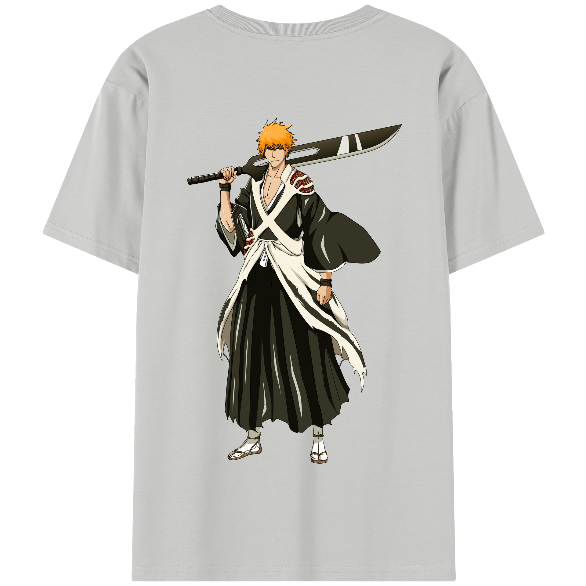 （画像用） ブリーチ 黒崎一護（くろさき いちご）BLEACH Kurosaki Ichigo 綿100％半袖Tシャツ（背面プリント）